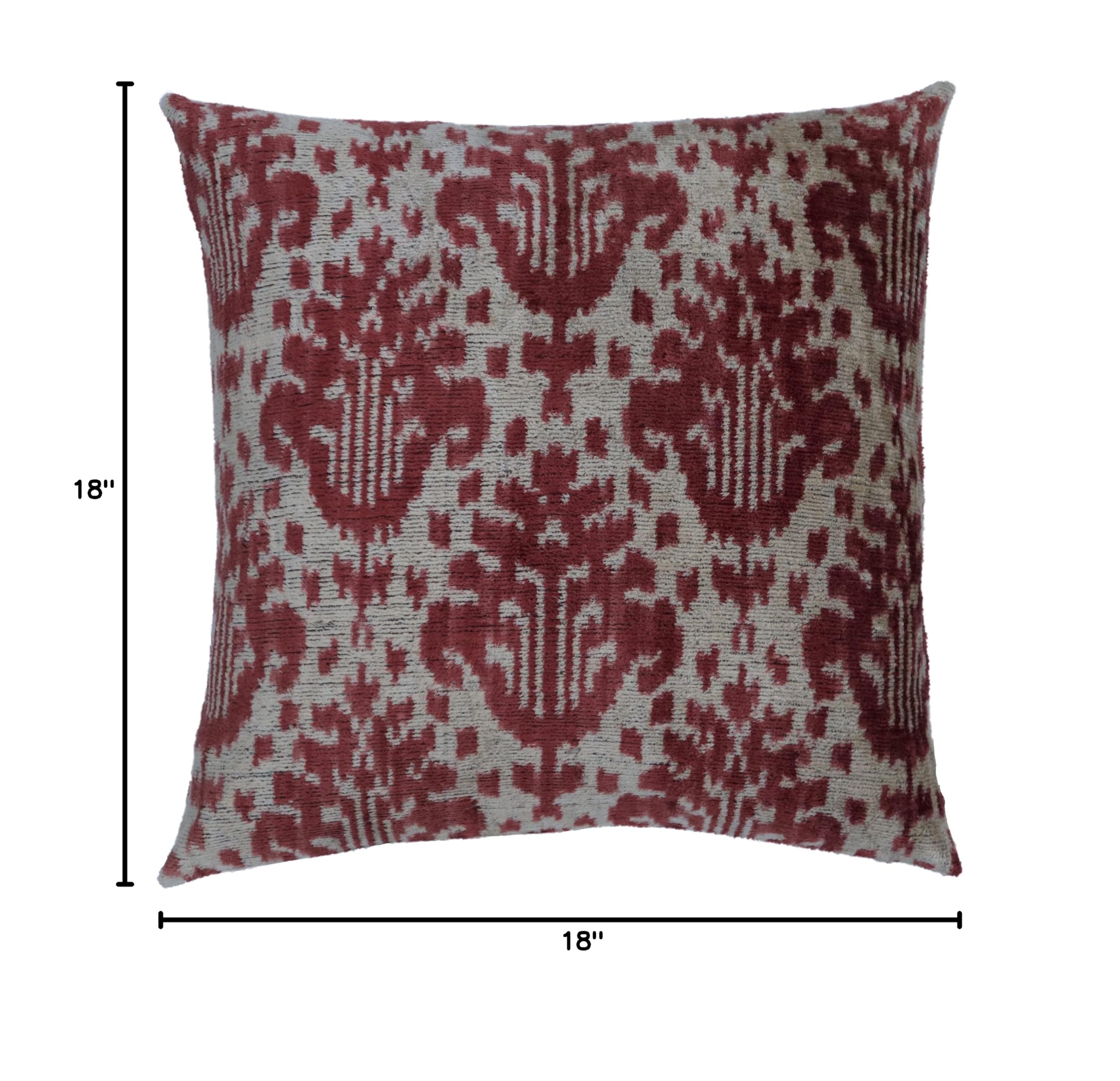 Handmade Silk Velvet Down Feather Throw Pillow 18x18