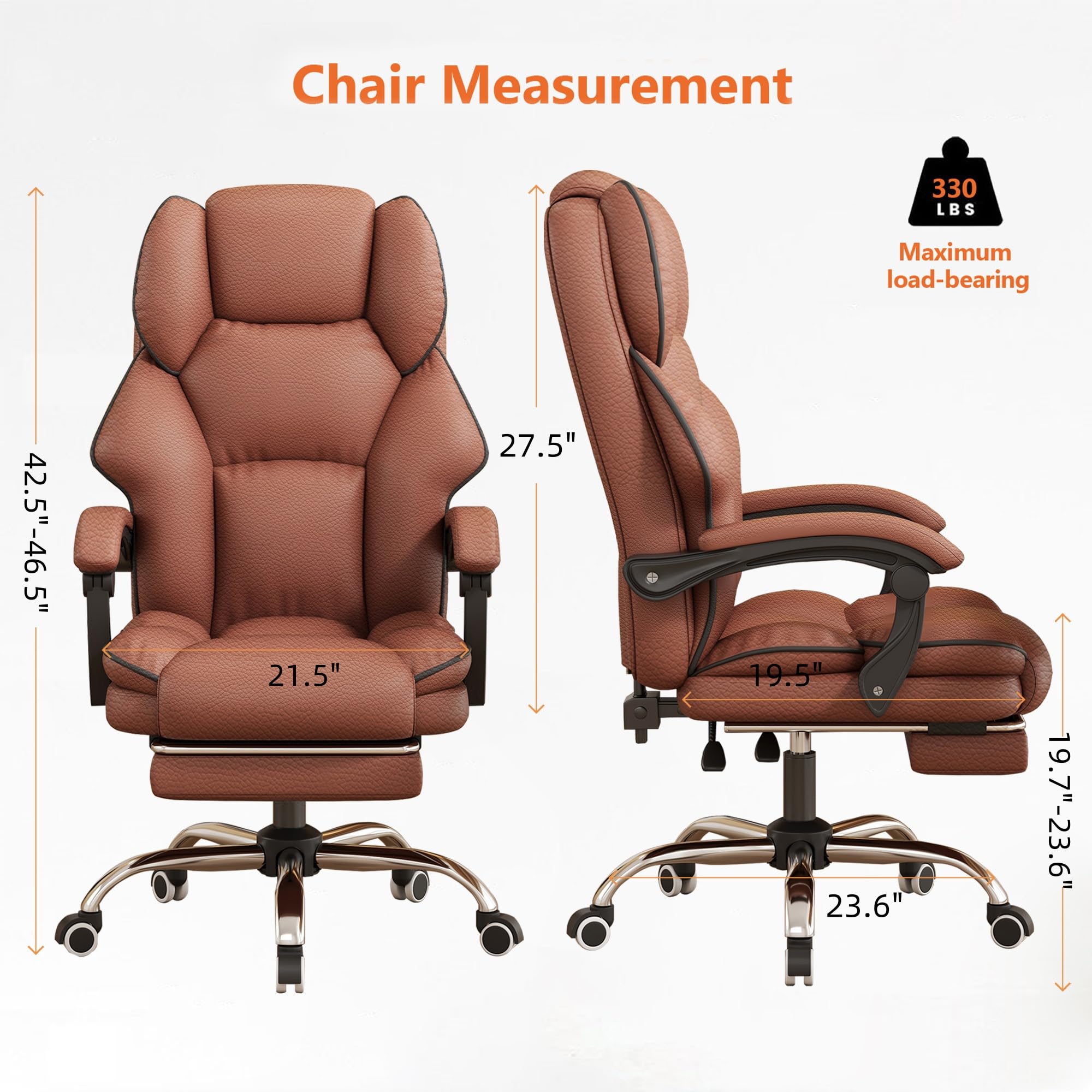 High Back Executive Office Chair with Footrest