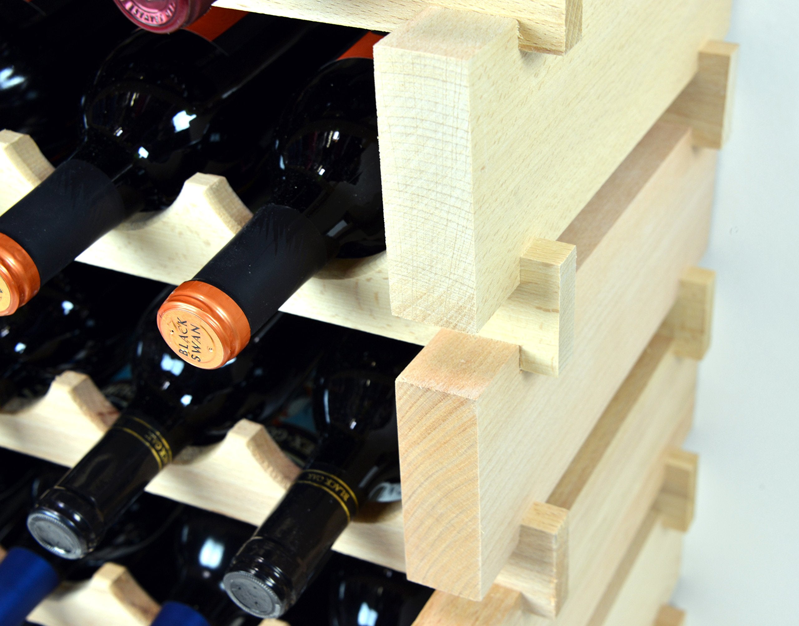 Modular Wine Rack Beechwood 32 Bottle Capacity