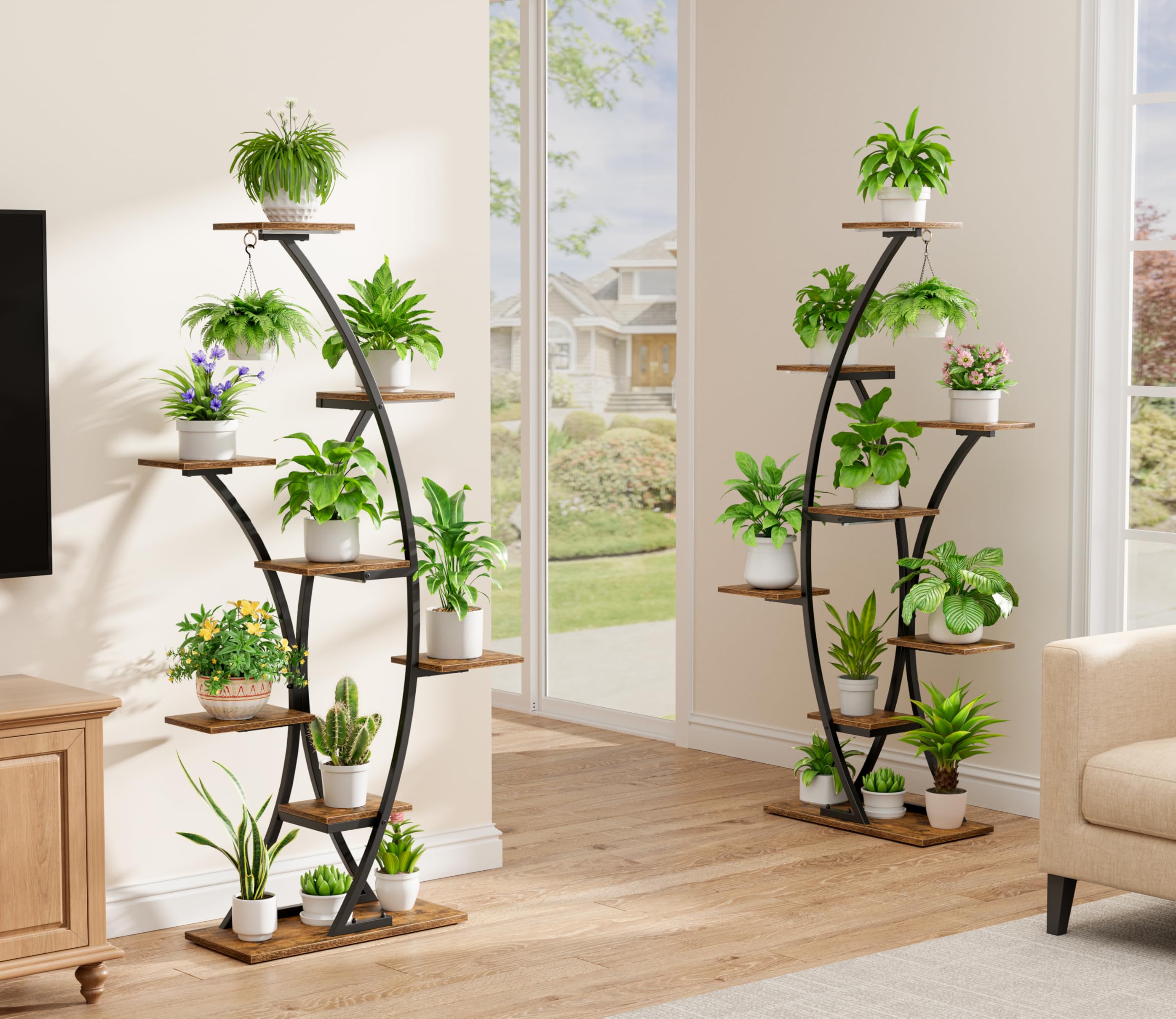 8-Tier Plant Stand with LED Grow Lights