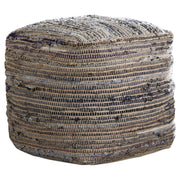 Square Hemp Pouf Ottoman 16x16x16