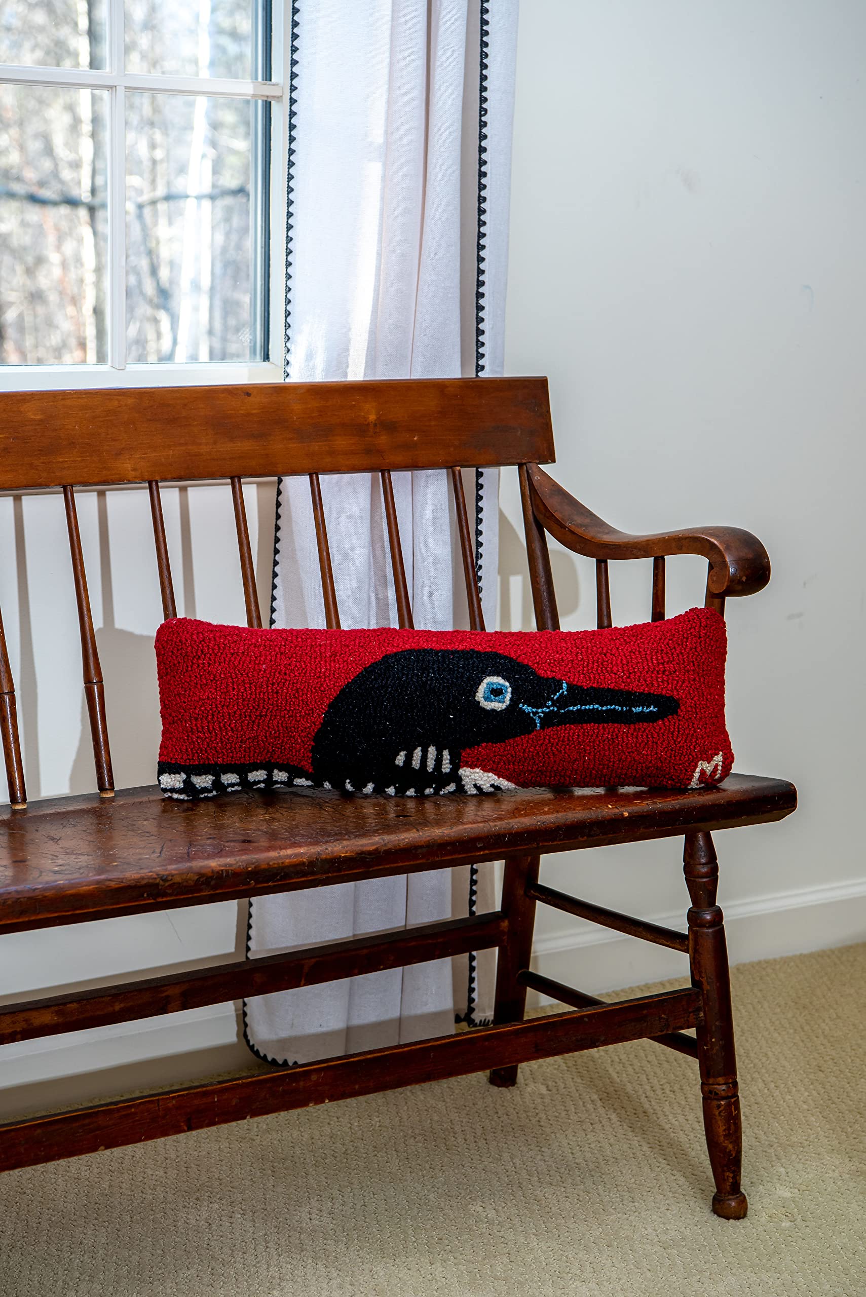 Loon Hand-Hooked Wool Decorative Throw Pillow