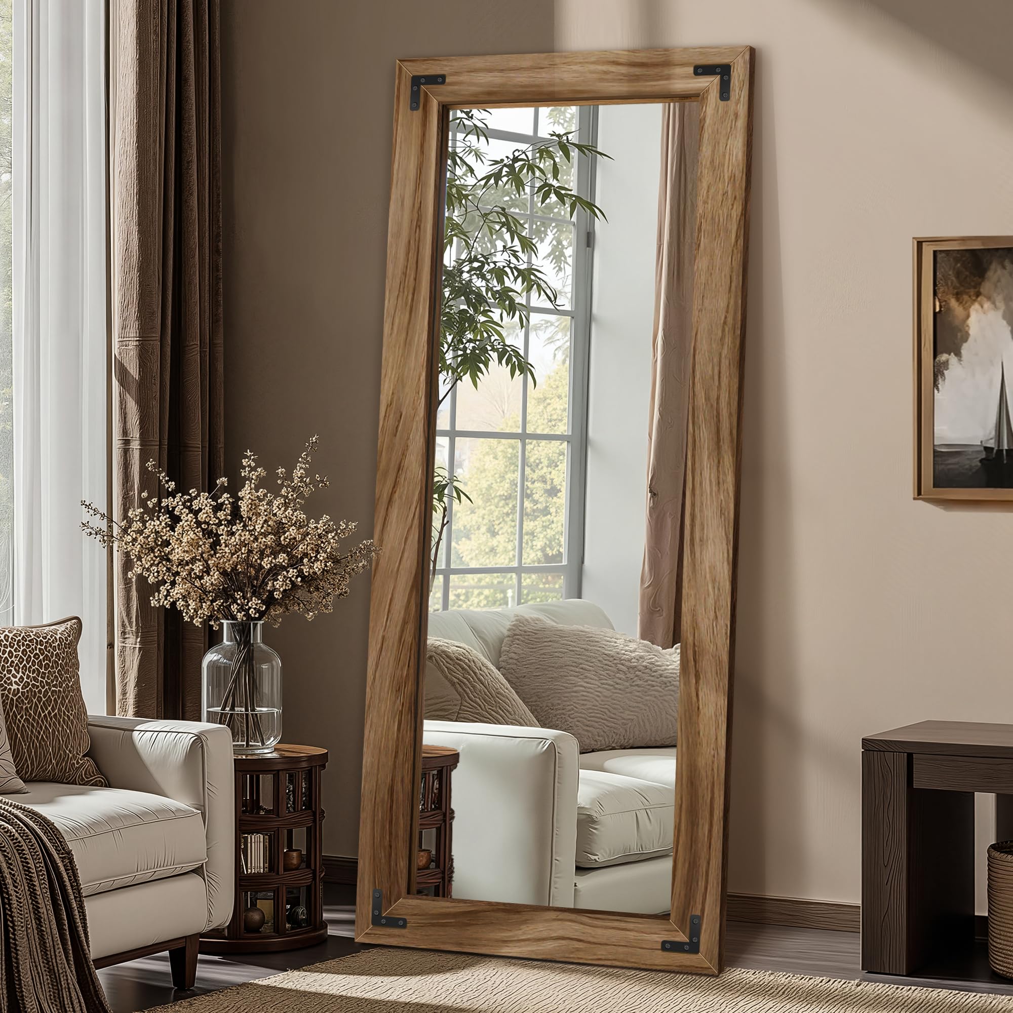 Wooden Full Length Mirror 55x22