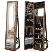 Standing Jewelry Cabinet with Full-Length Mirror