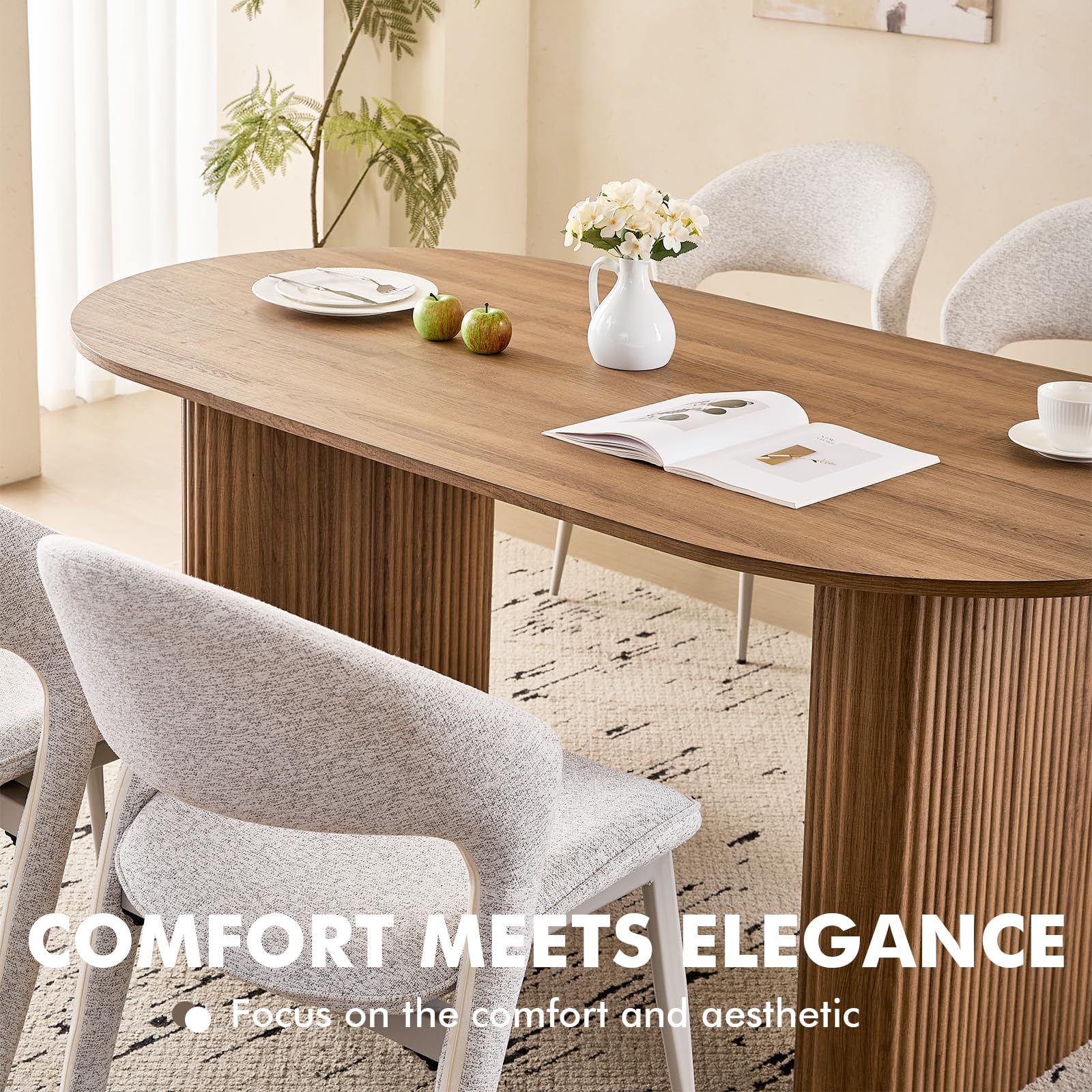 70.9" Dining Table for 4-6 with Pre-Assembled Base