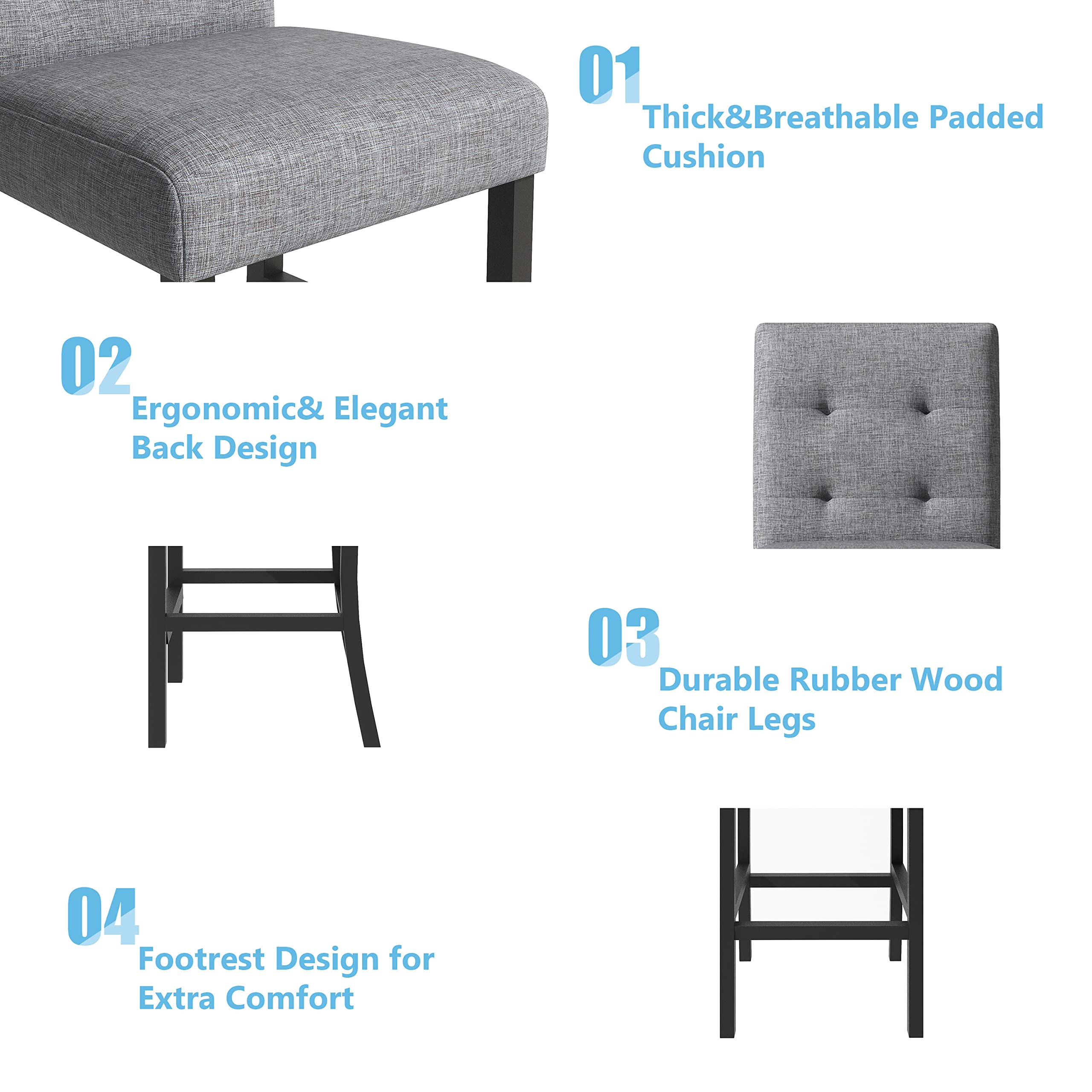 5 Piece Counter Height Dining Set Grey