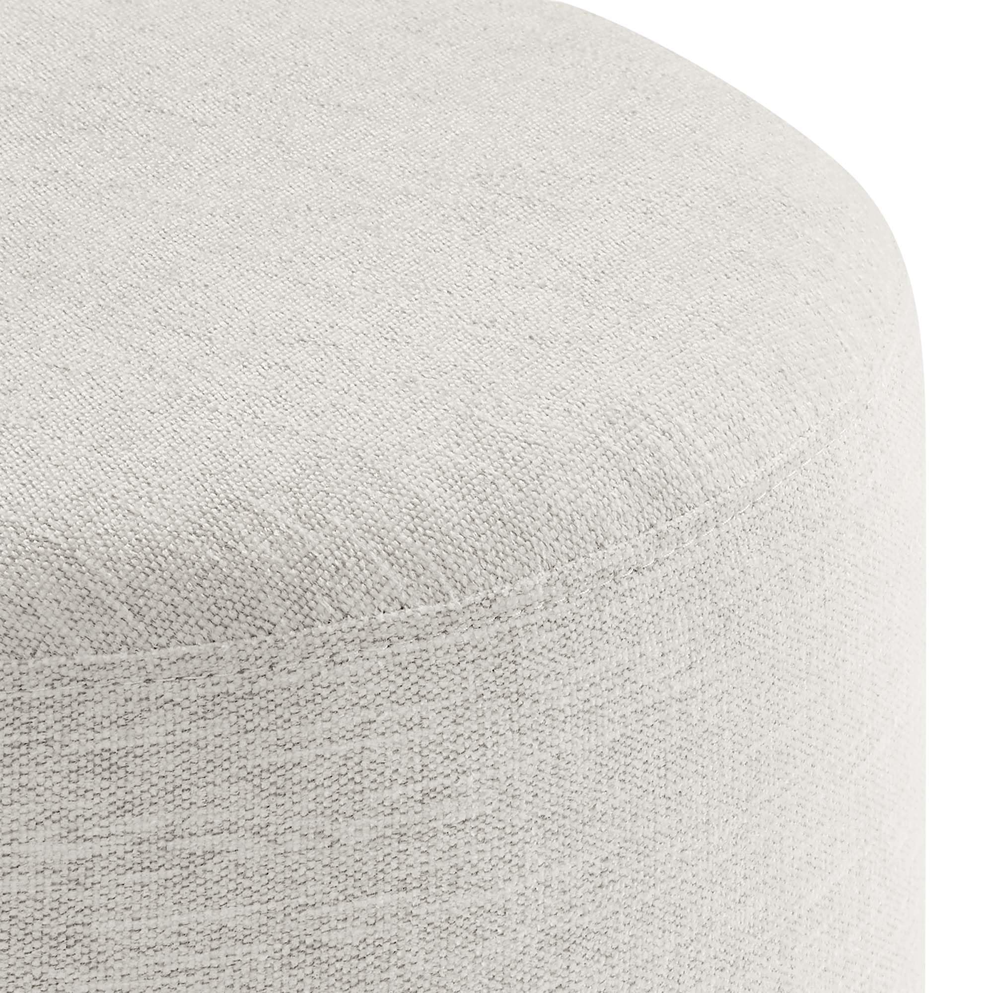 16" Round Woven Heathered Fabric Ottoman