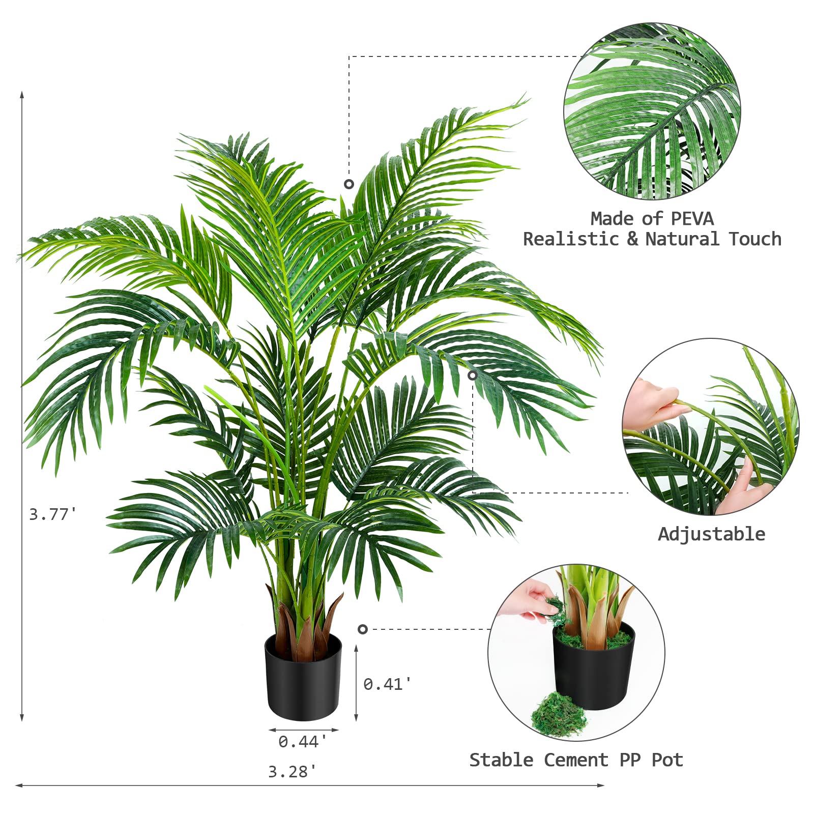 4ft Artificial Areca Palm Plant 2 Pack