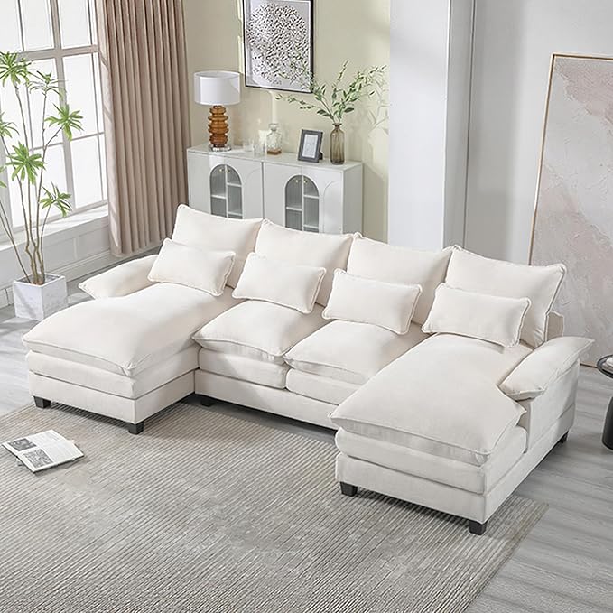 U-Shaped Modular Sectional Sofa Double Chaise