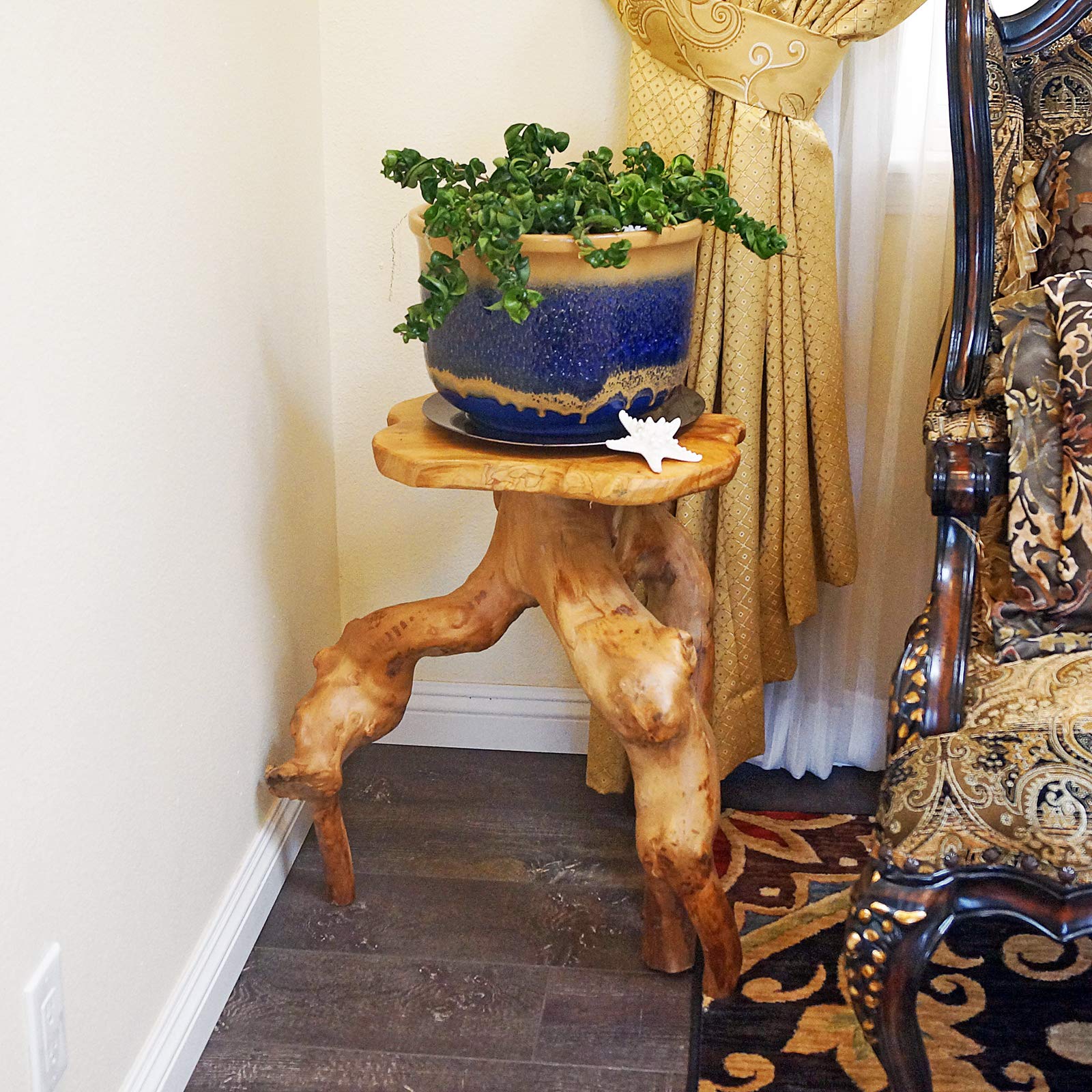 Natural Tree Stump Stool - 19" Live Edge Side Table