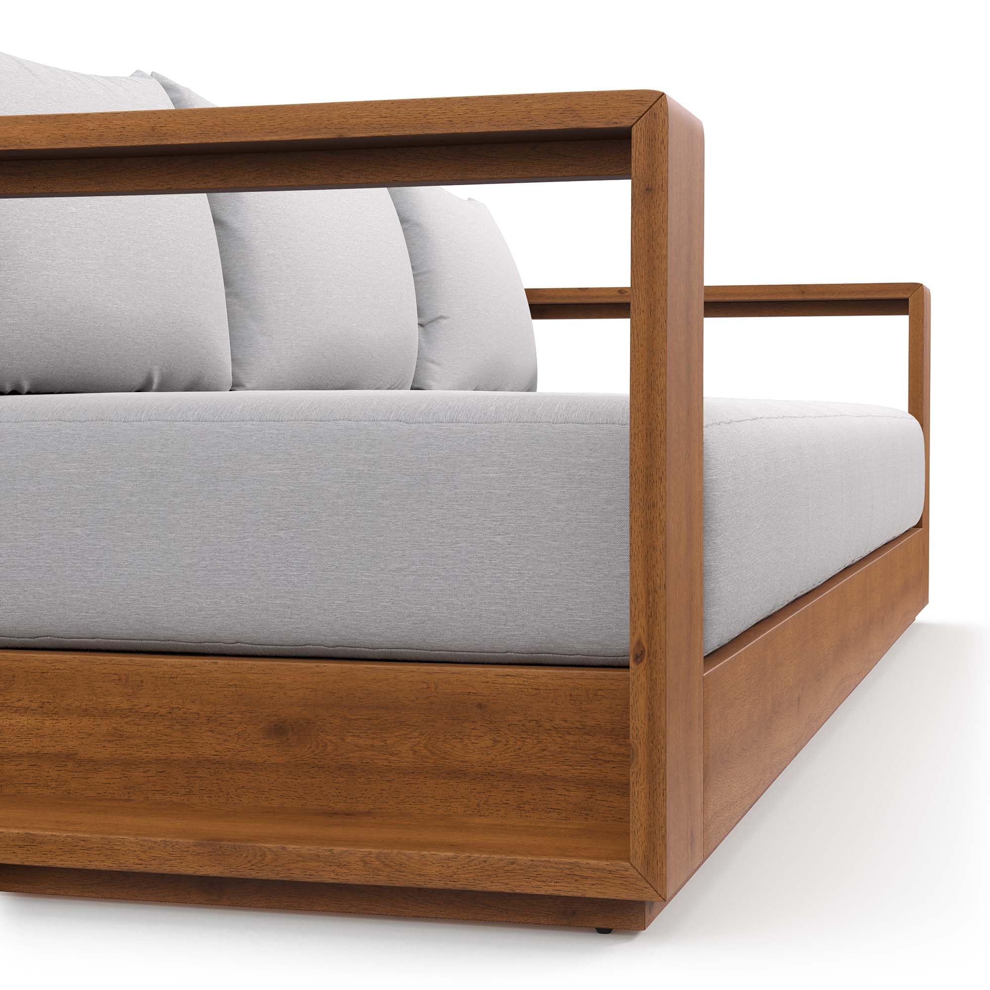 Tahoe Acacia Wood Outdoor Patio Sofa with Weather-Resistant Cushions