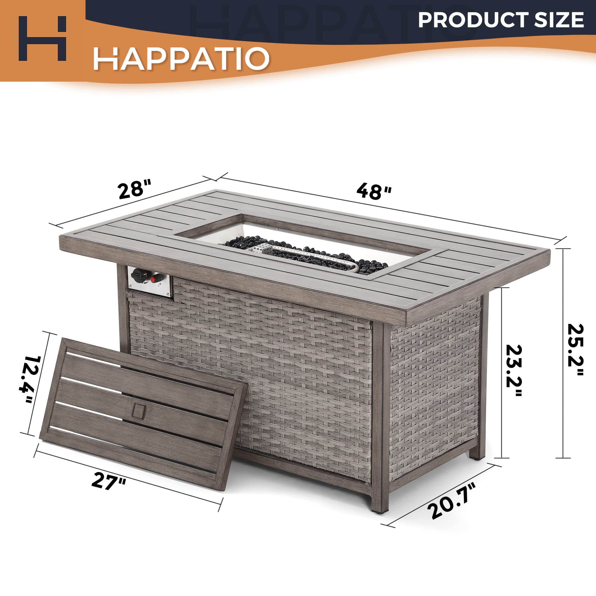 48" Propane Fire Pit Table