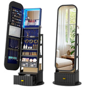 Full Length Mirror Jewelry Cabinet with Storage