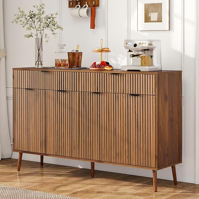 Fluted Sideboard Buffet Cabinet with Storage