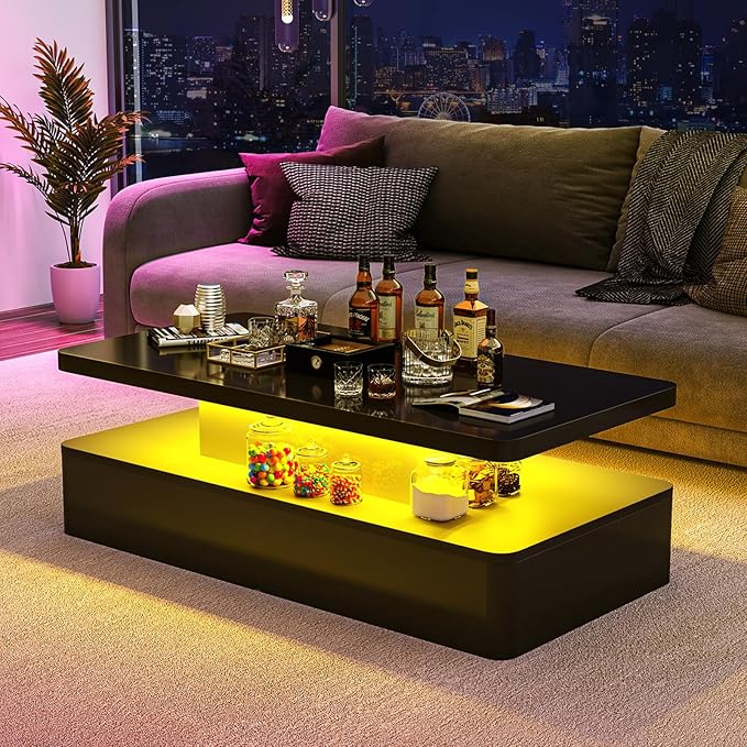 LED Coffee Table with Storage