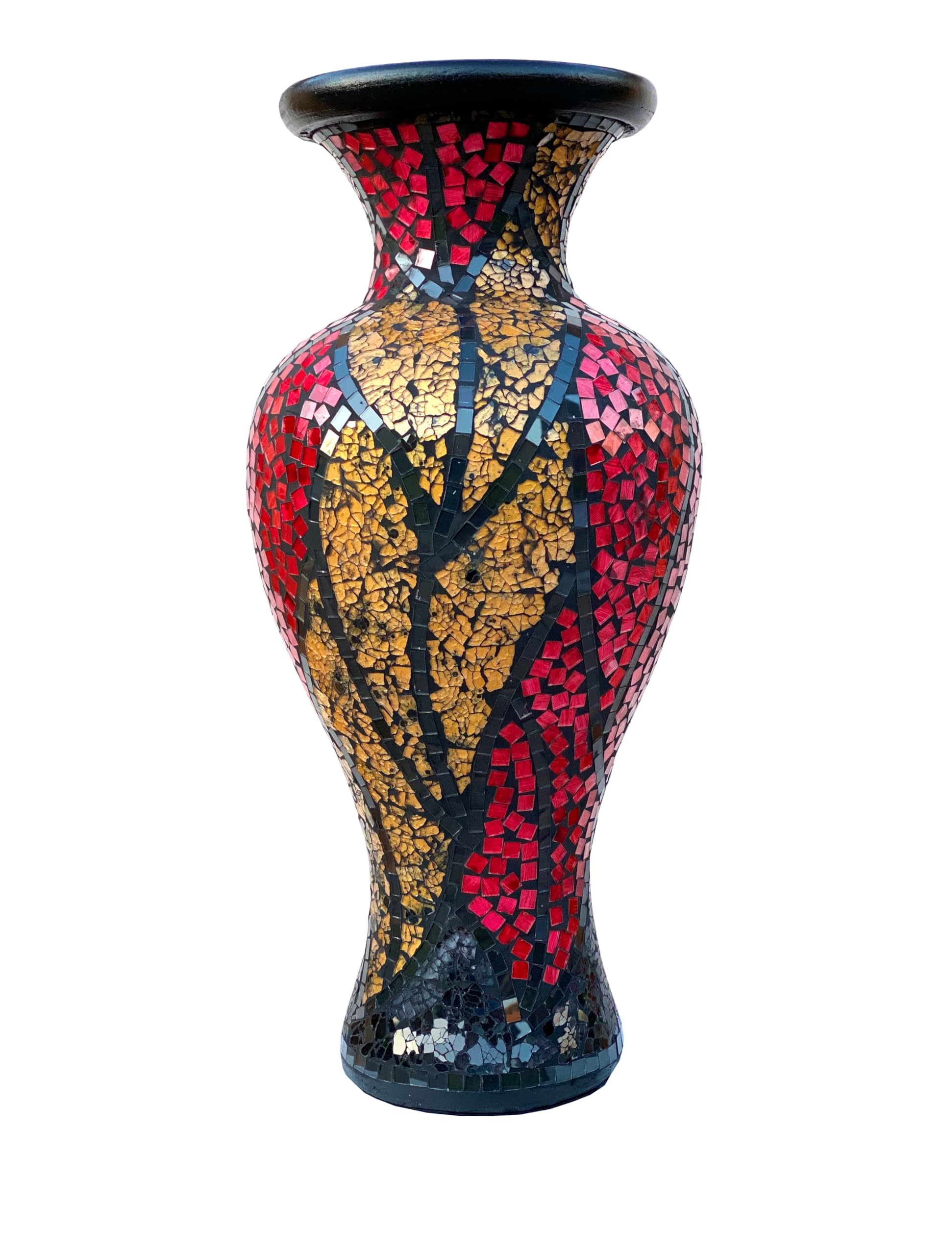 24 Inch Mosaic Floor Vase - Handcrafted Terracotta Cylinder