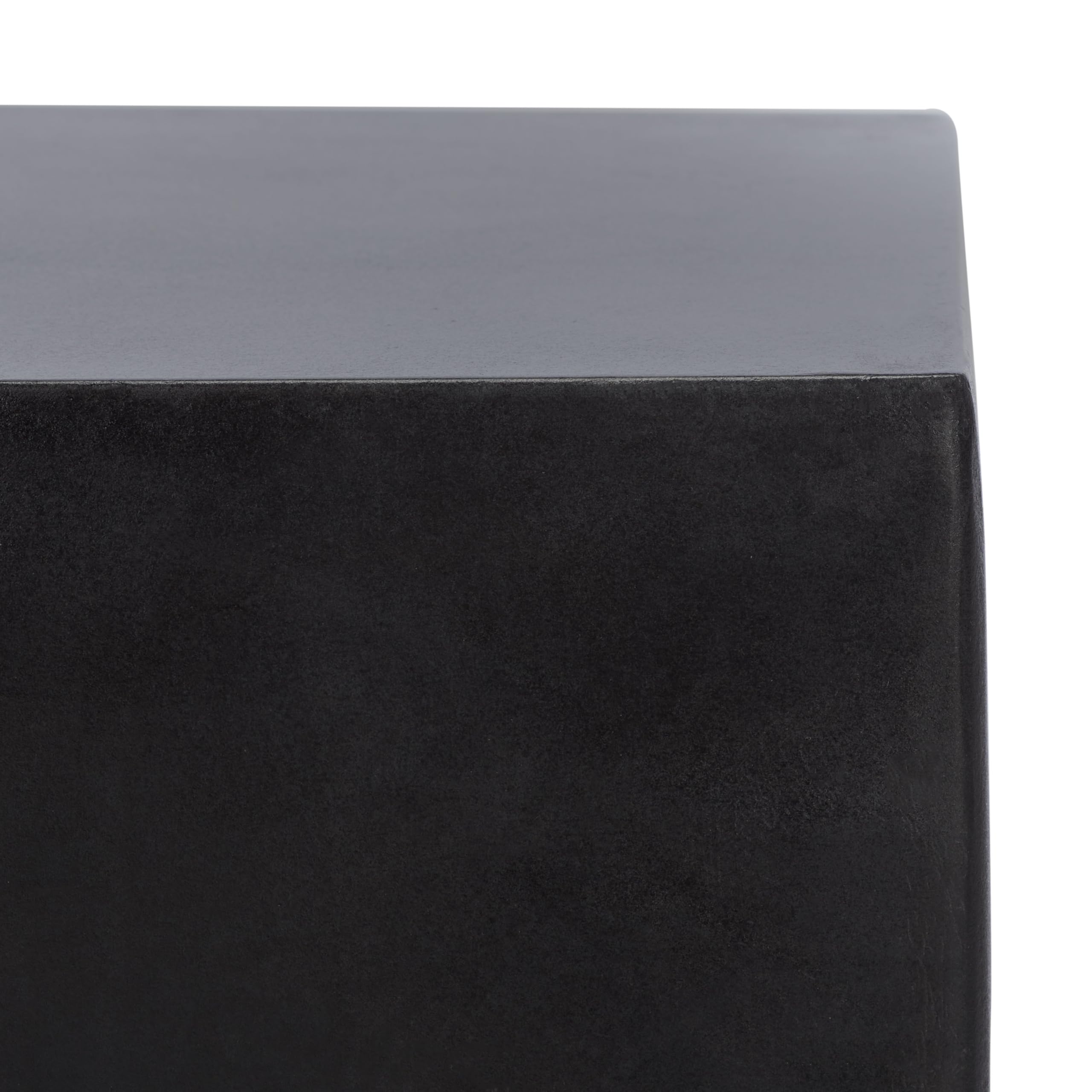 Modern Concrete Accent Table - Black Square End Table
