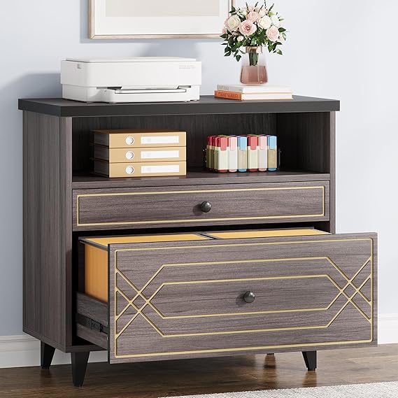 2-Drawer Lateral File Cabinet with Shelf