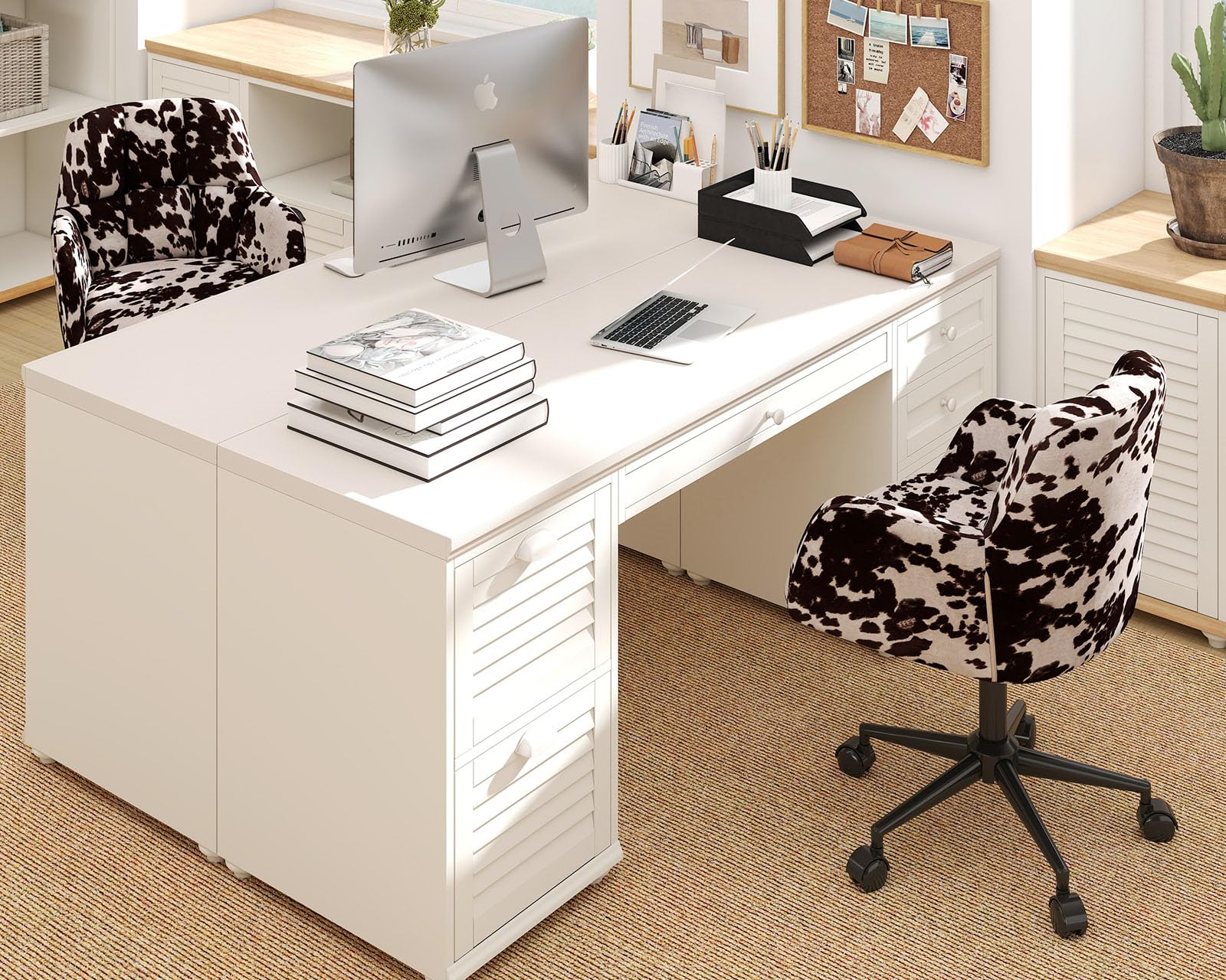 Swivel Office Desk Chairs with Wheels Set of 2