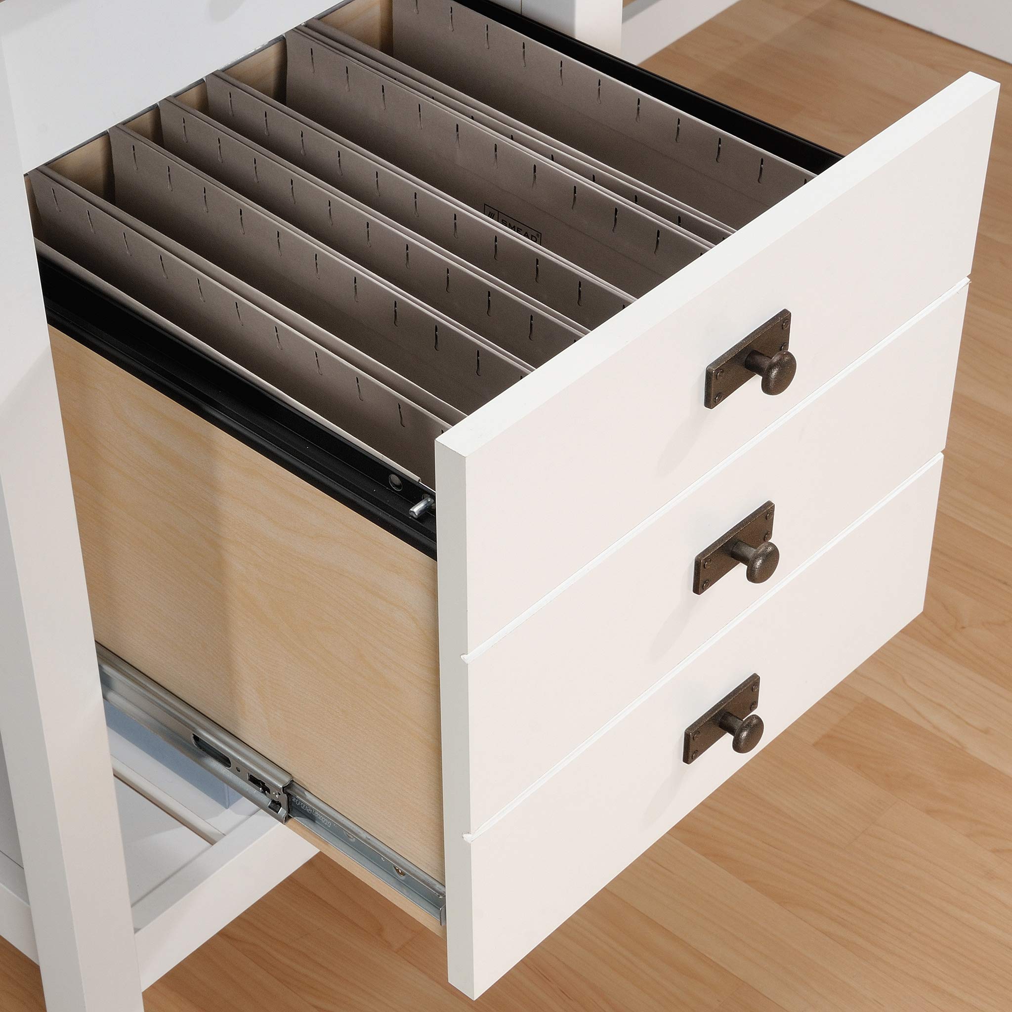 L-Shaped Desk with Drawers and File Storage