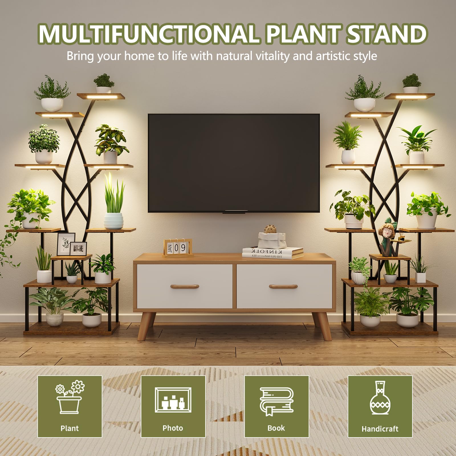 9-Tier Plant Stand with Grow Light