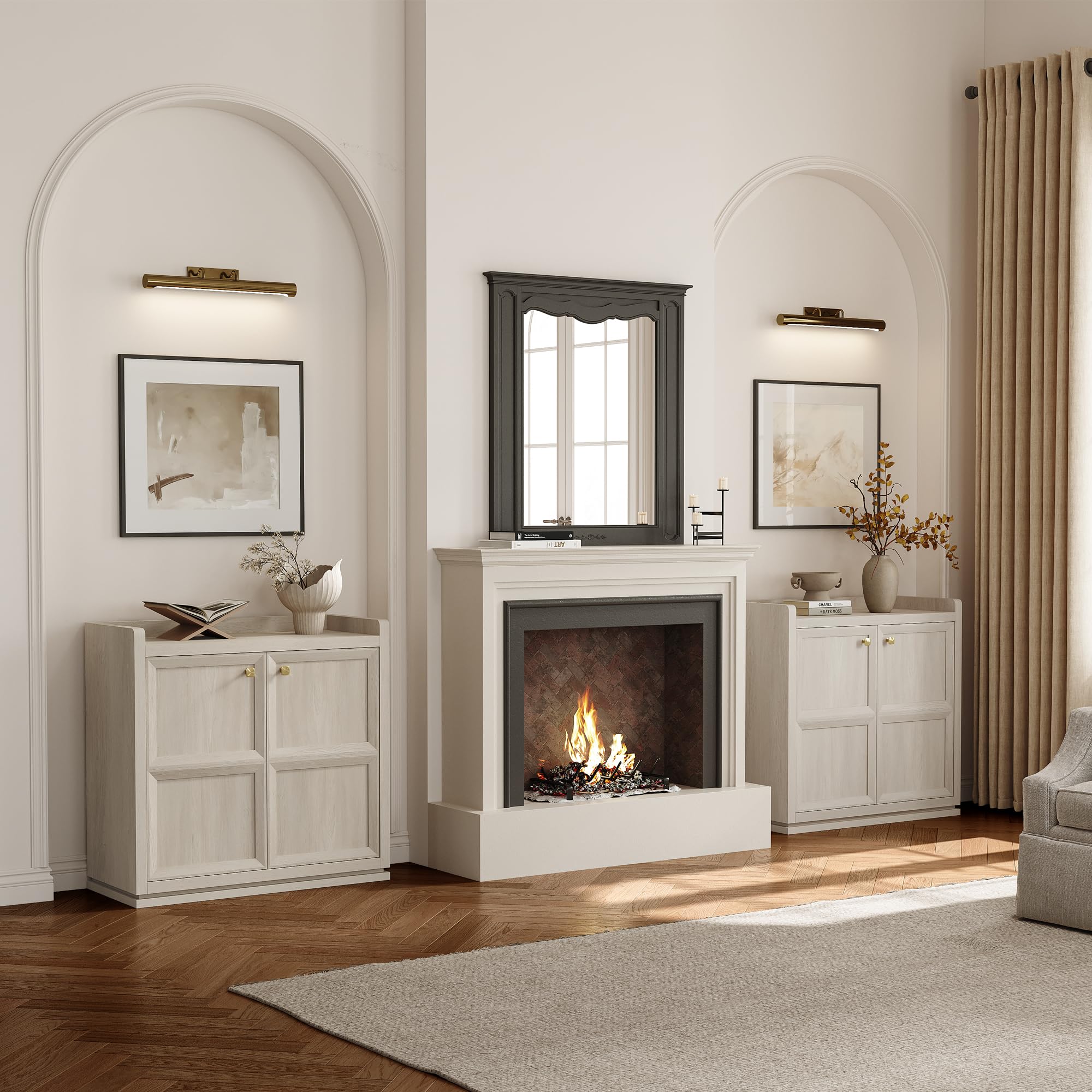 Storage Cabinet with Doors and Adjustable Shelves