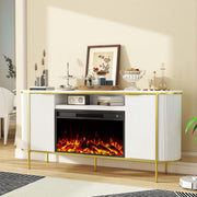 70" Fluted Fireplace TV Stand with Storage