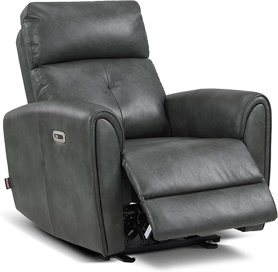 Navy Blue Power Recliner with USB Charging