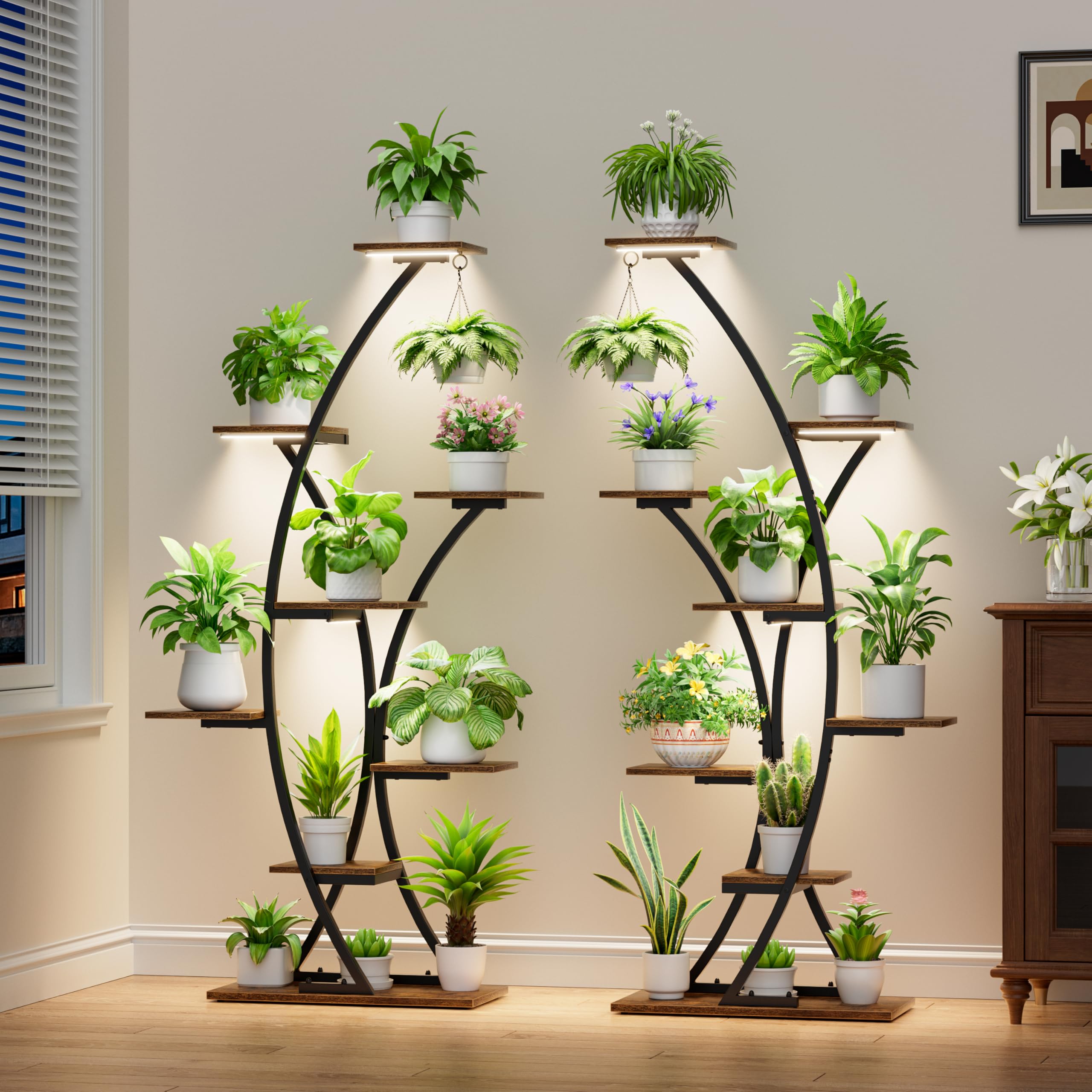8-Tier Plant Stand with LED Grow Lights