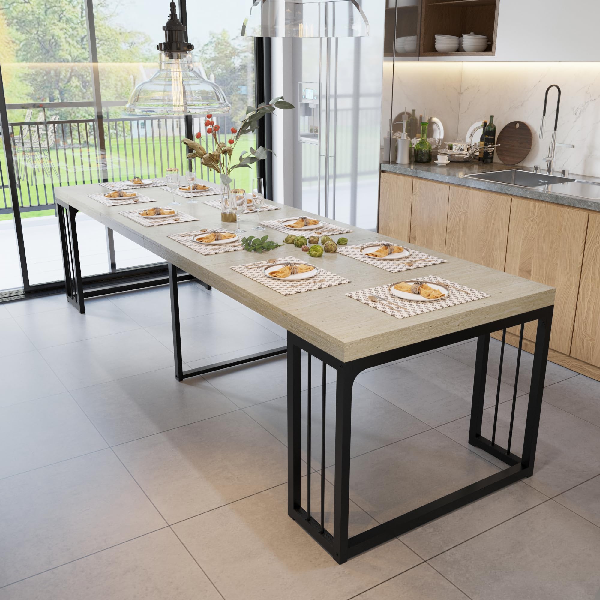 118" Extendable Dining Table for 2-10 People