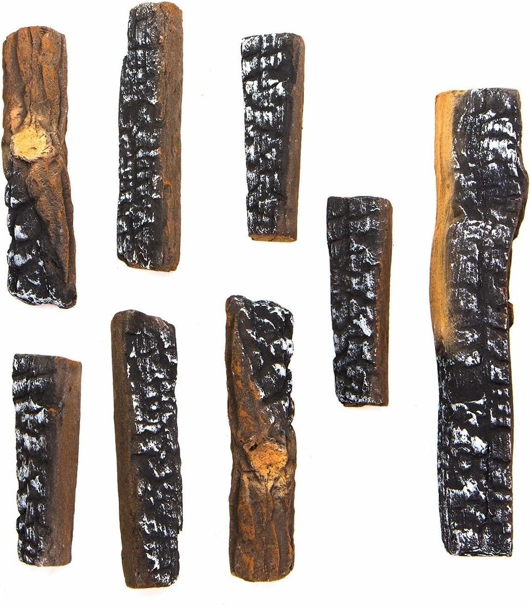 10-Piece Ceramic Fireplace Logs