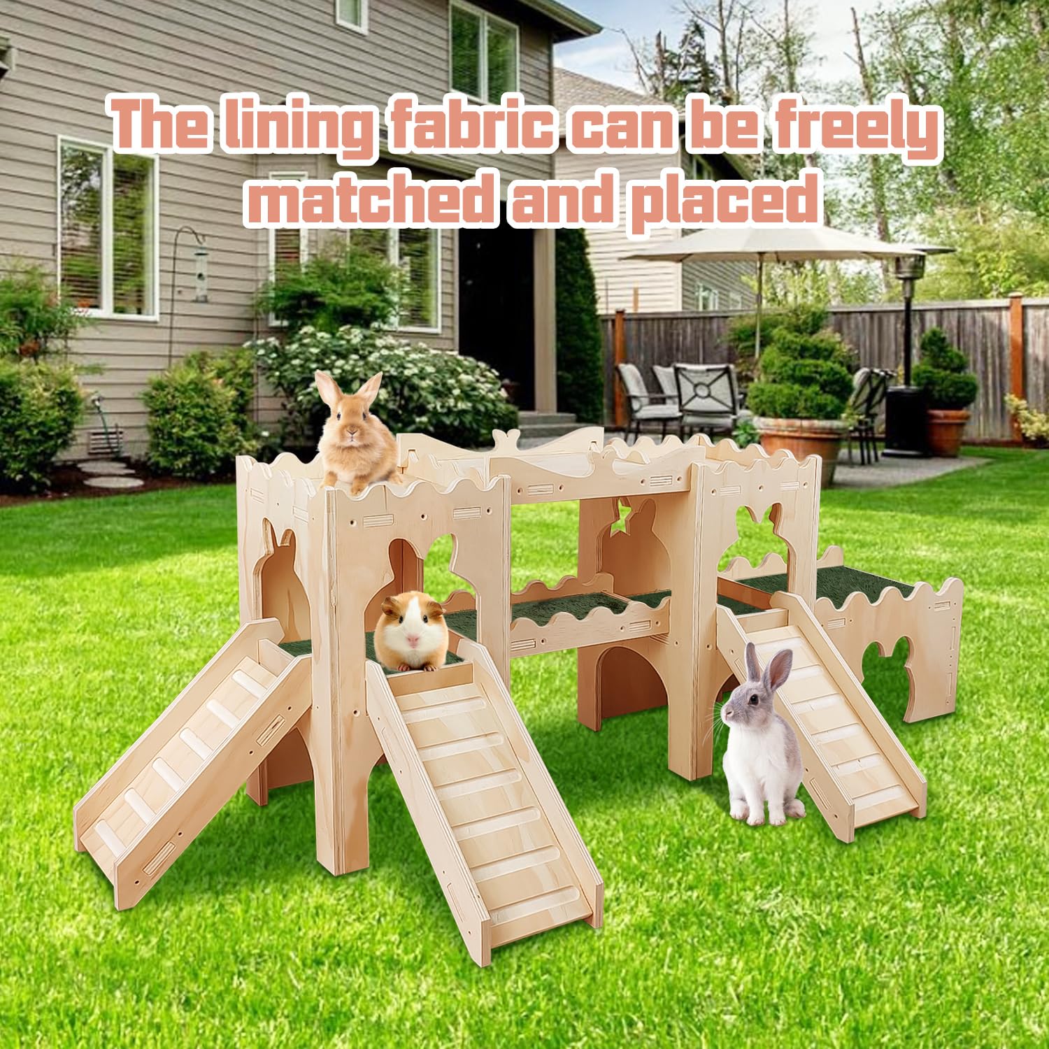 Extra Large Wooden Rabbit Castle Hideaway