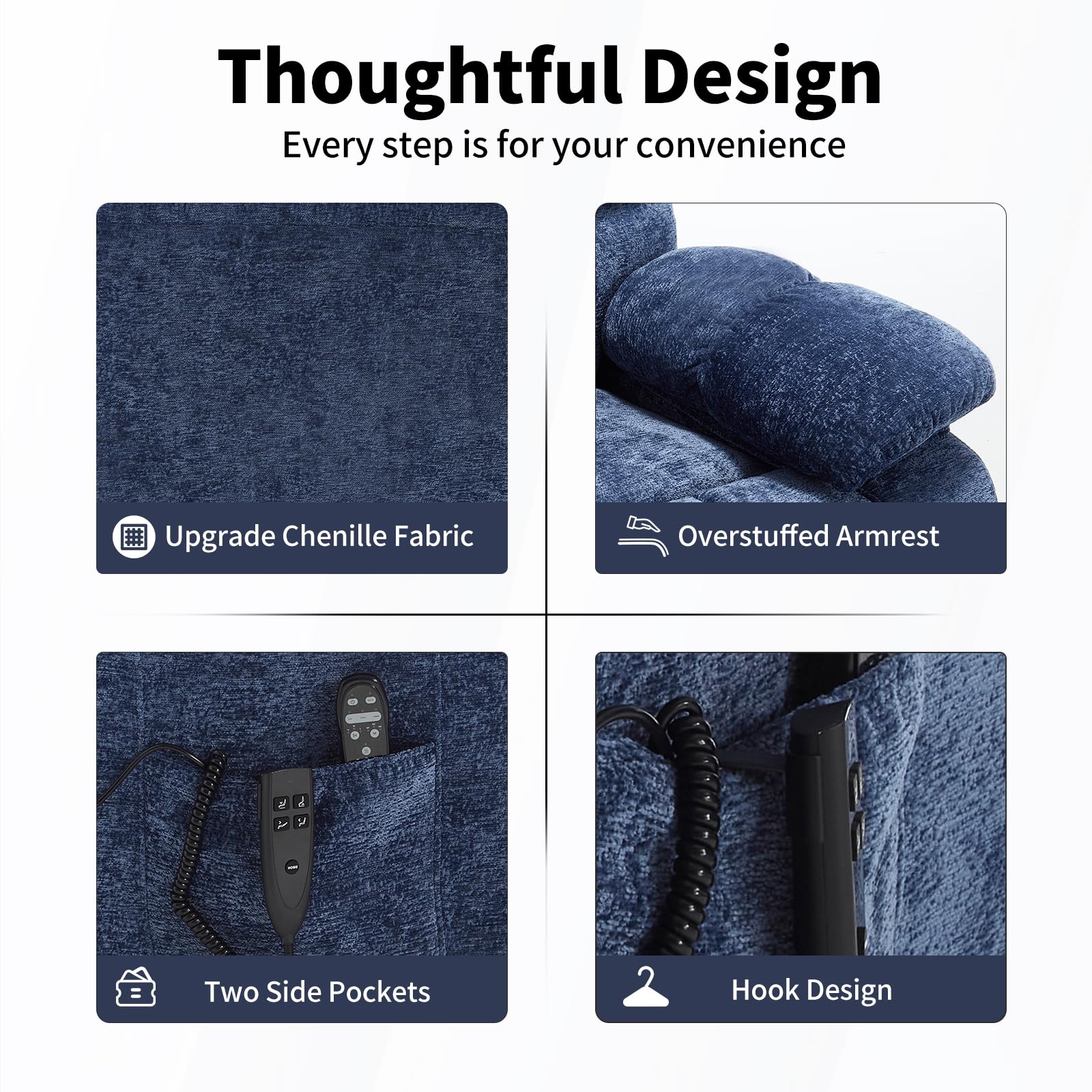 Dual Motor Lift Recliner Chair with Massage and Heat