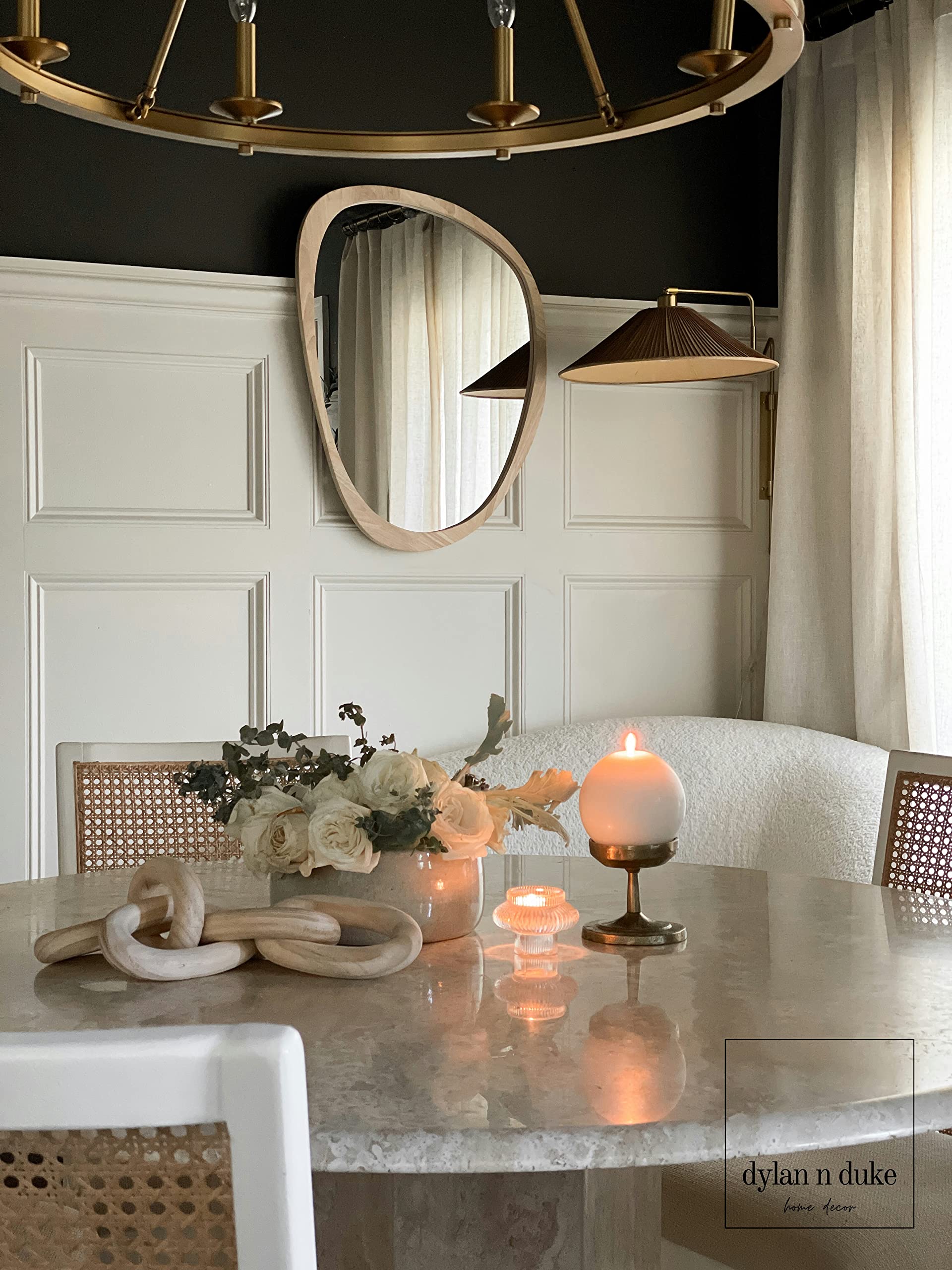 Irregular Wood Frame Boho Mirror