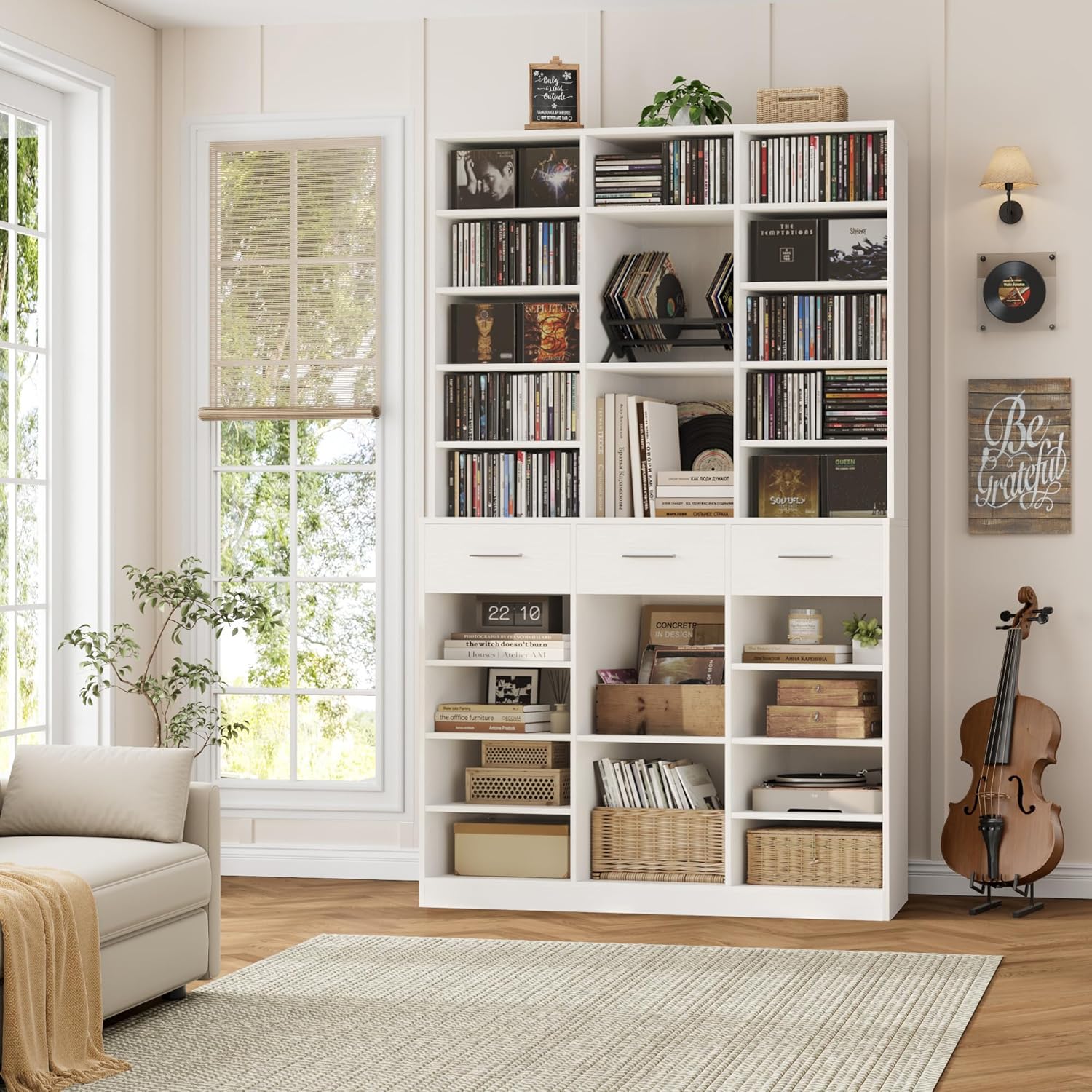 75" Tall Bookshelf with Drawers