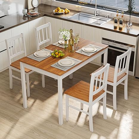 5-Piece Dining Table Set with 4 Chairs
