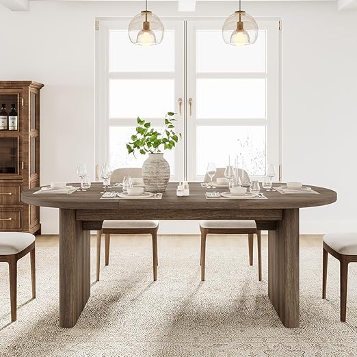 70.8 Inch Oval Dining Table for 6-8 People