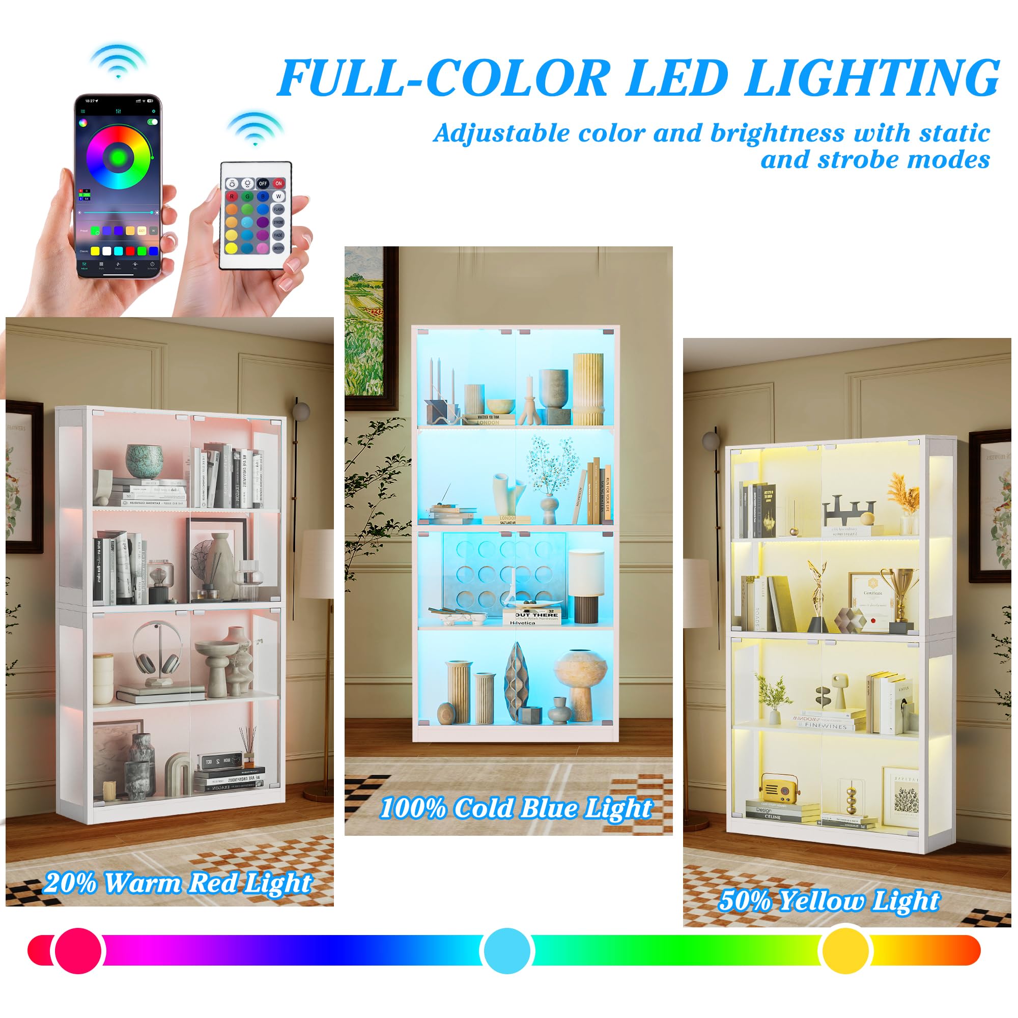 65" RGB Display Cabinet with Glass Doors