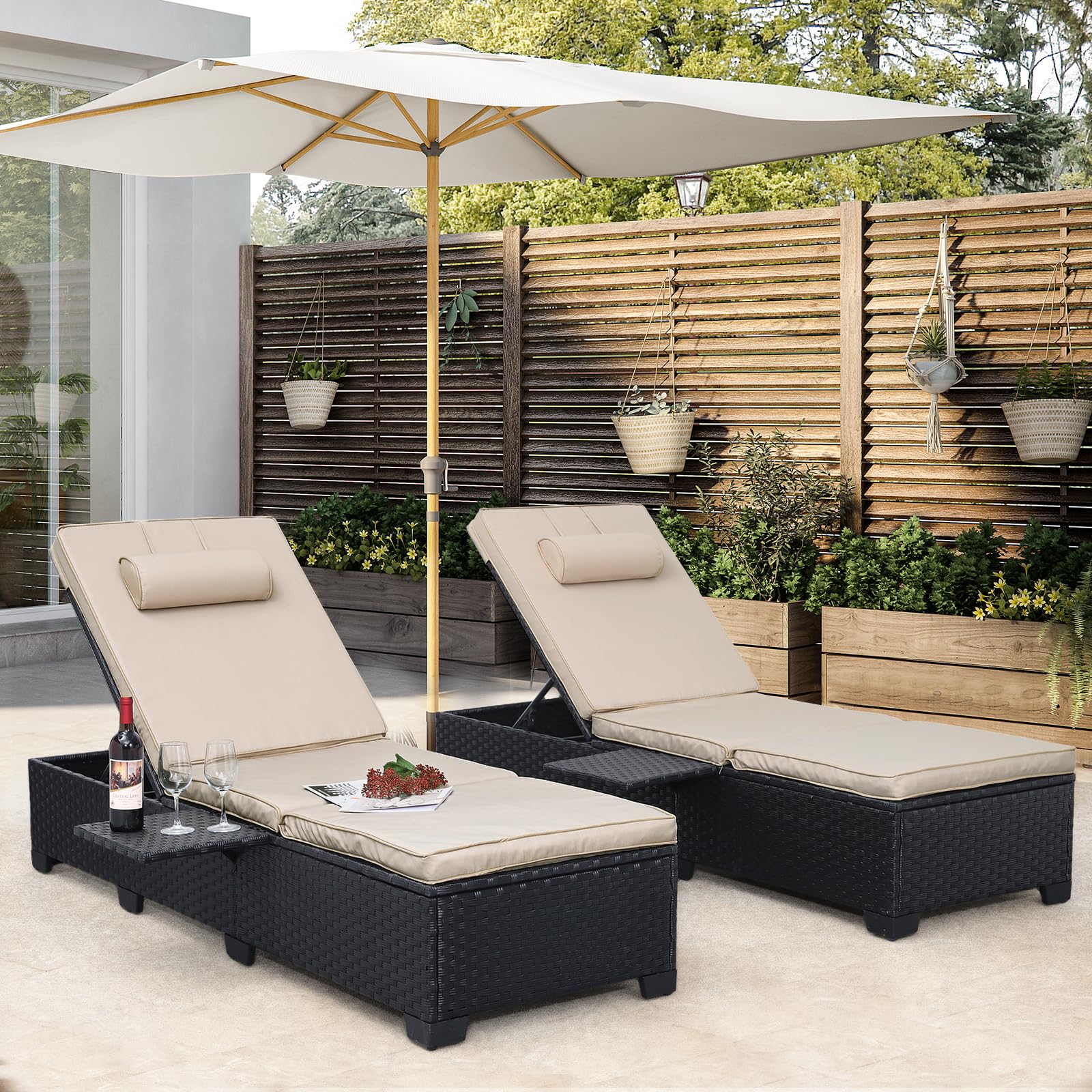 Outdoor Chaise Lounge Chairs Set of 2