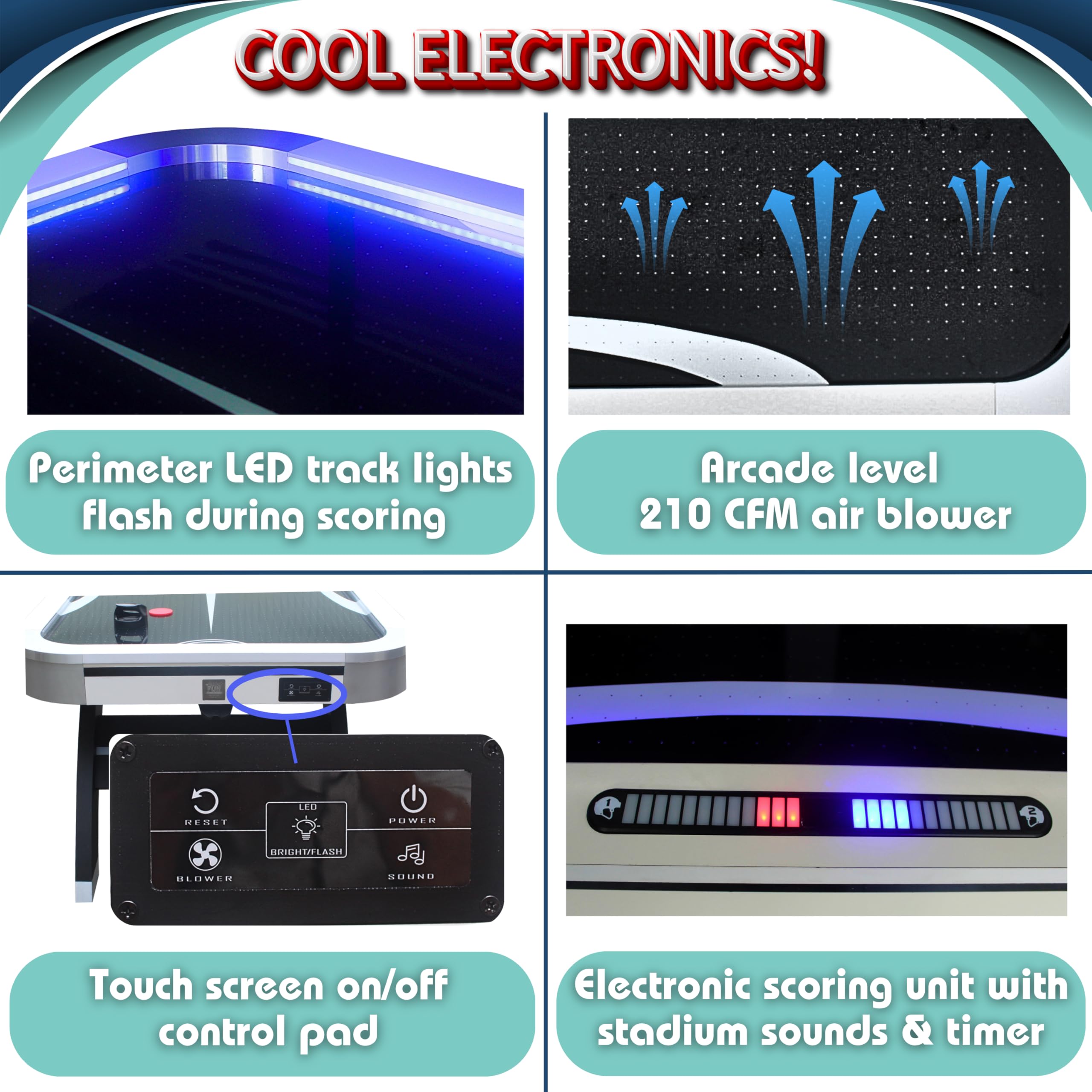 7 ft Multi-Functional Air Hockey Table with LED Lights