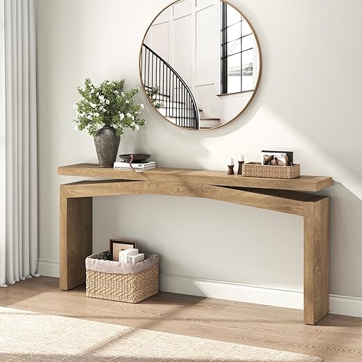 63-Inch Black Console Table for Entryway