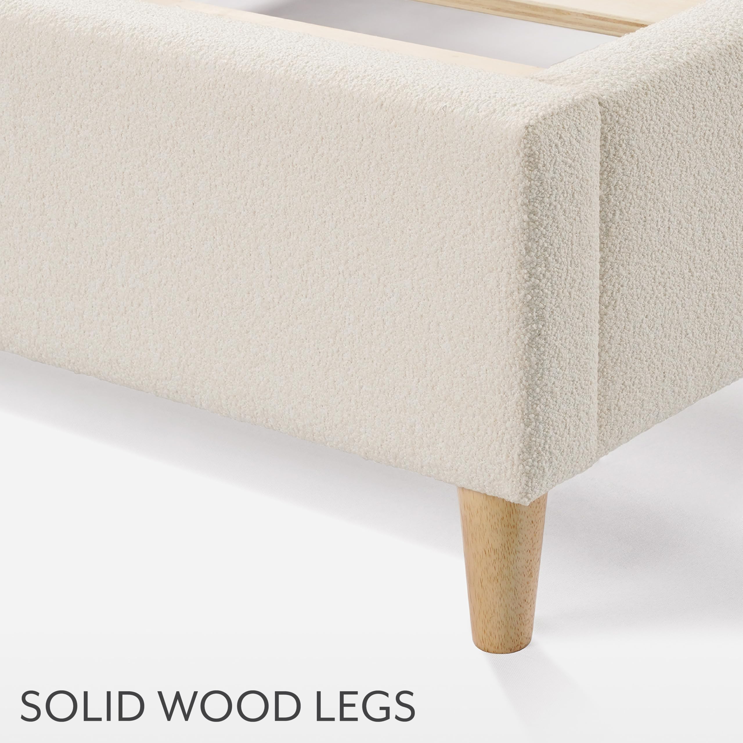 Boucle Cloud Bed Frame with Arch Headboard - Queen Size