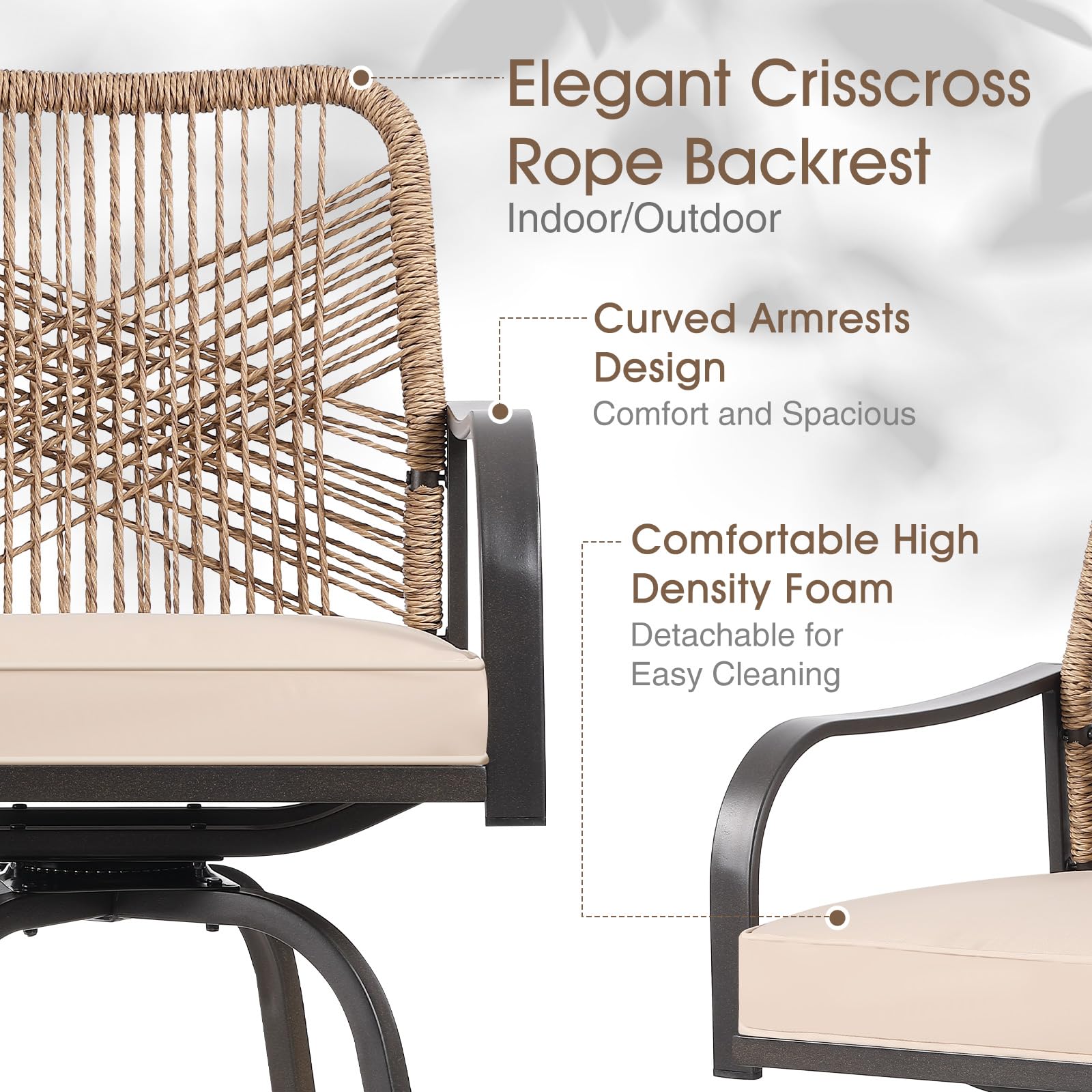 Swivel Outdoor Bar Stools Set of 4