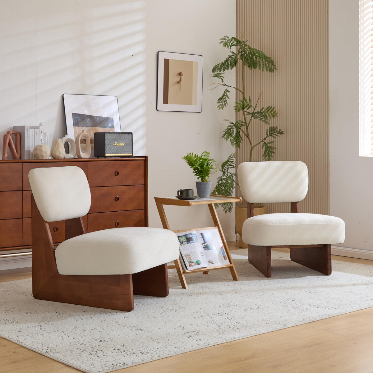 Low Profile Accent Chair Set of 2