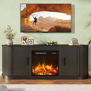 70" Fluted Fireplace TV Stand with Electric Fireplace