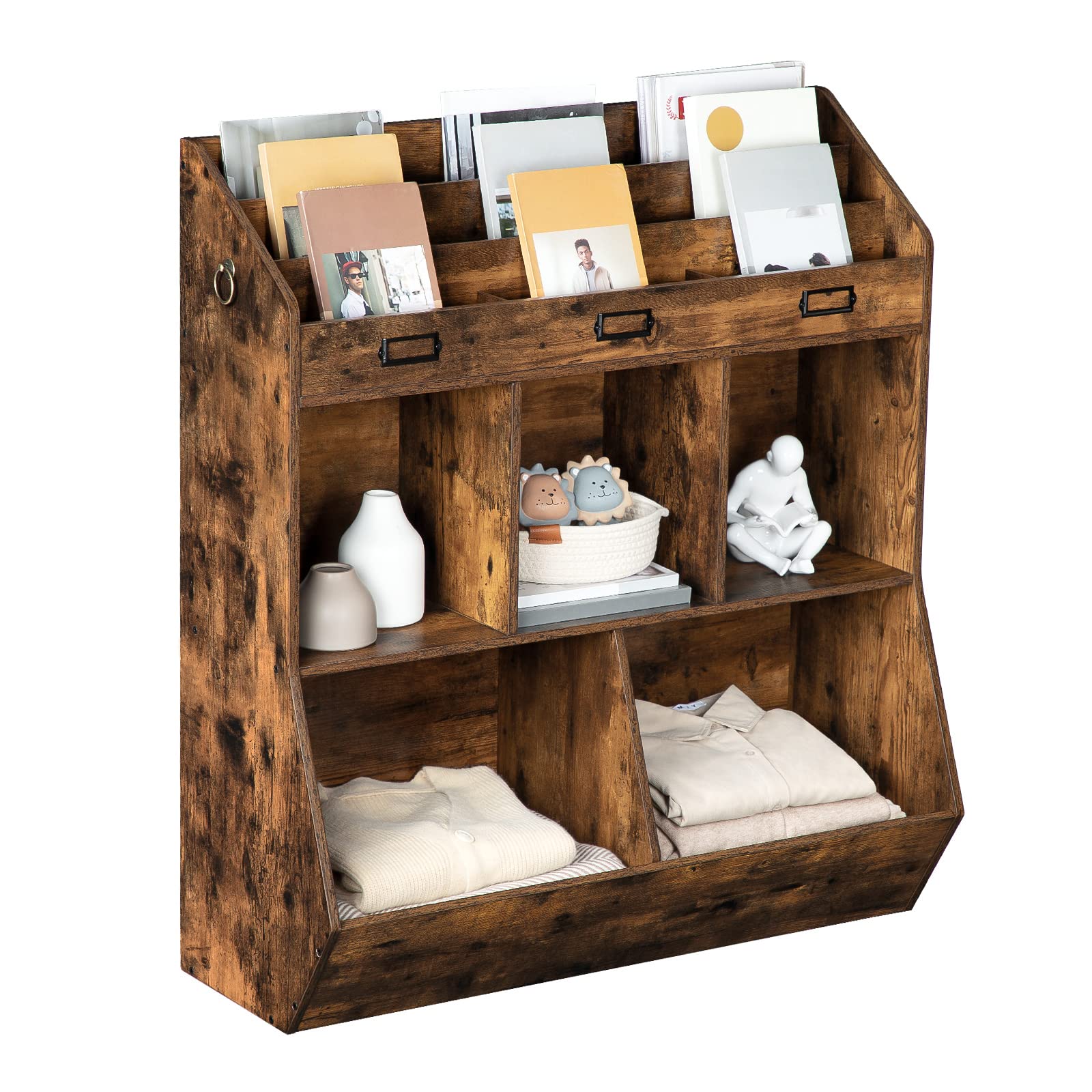 Kids Bookshelf with Toy Storage