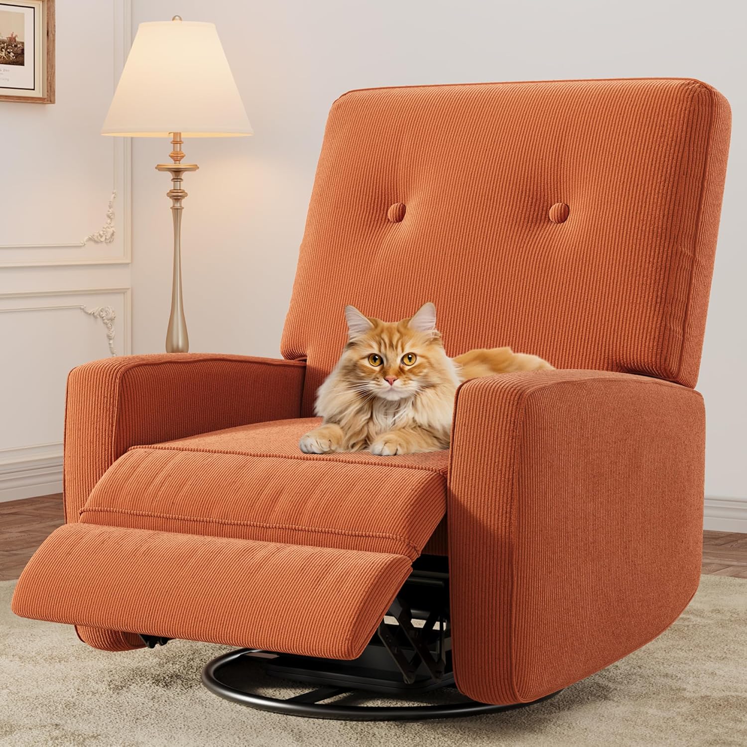 Swivel Recliner Chair with Adjustable Backrest