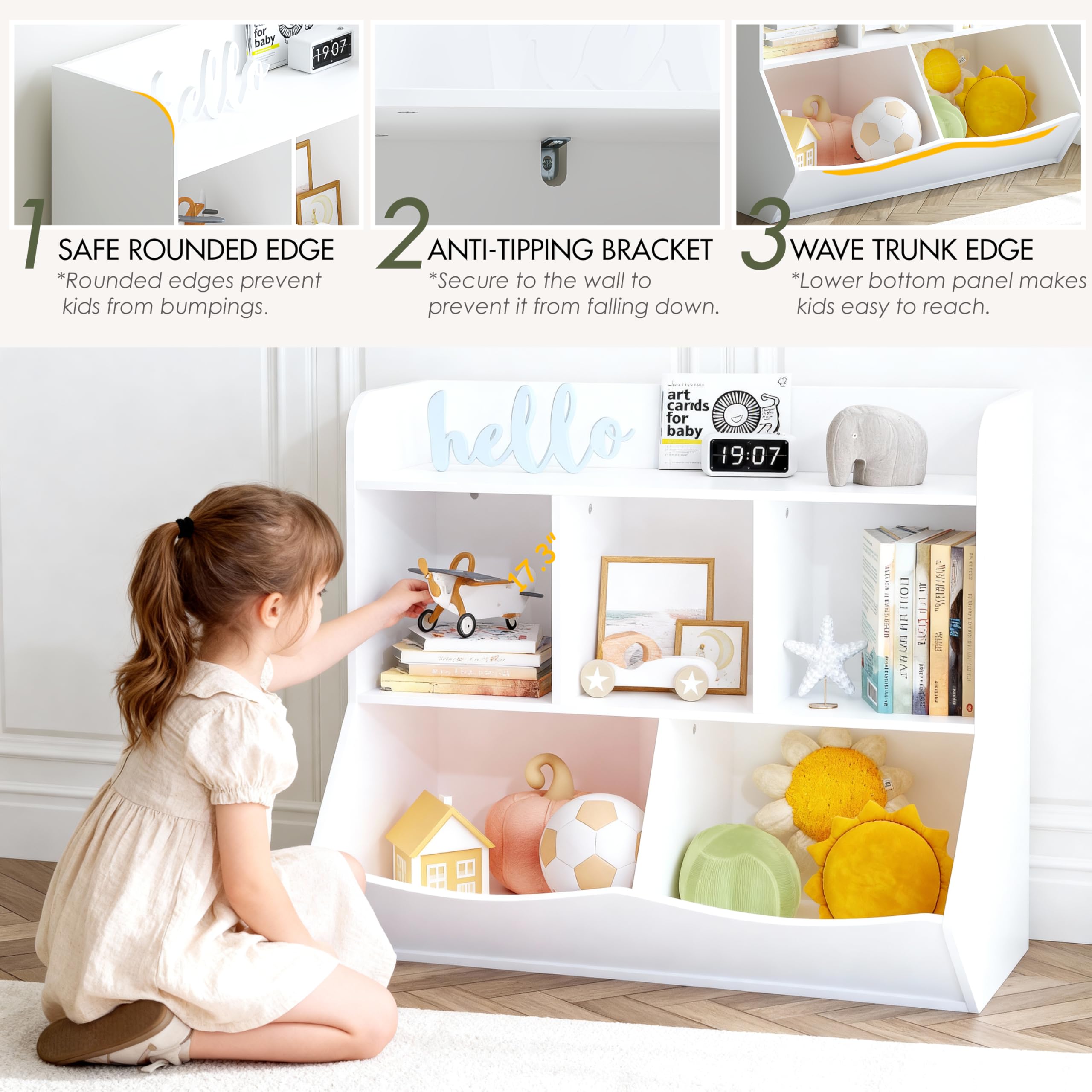 Kids Toy Storage Organizer with Bookcase