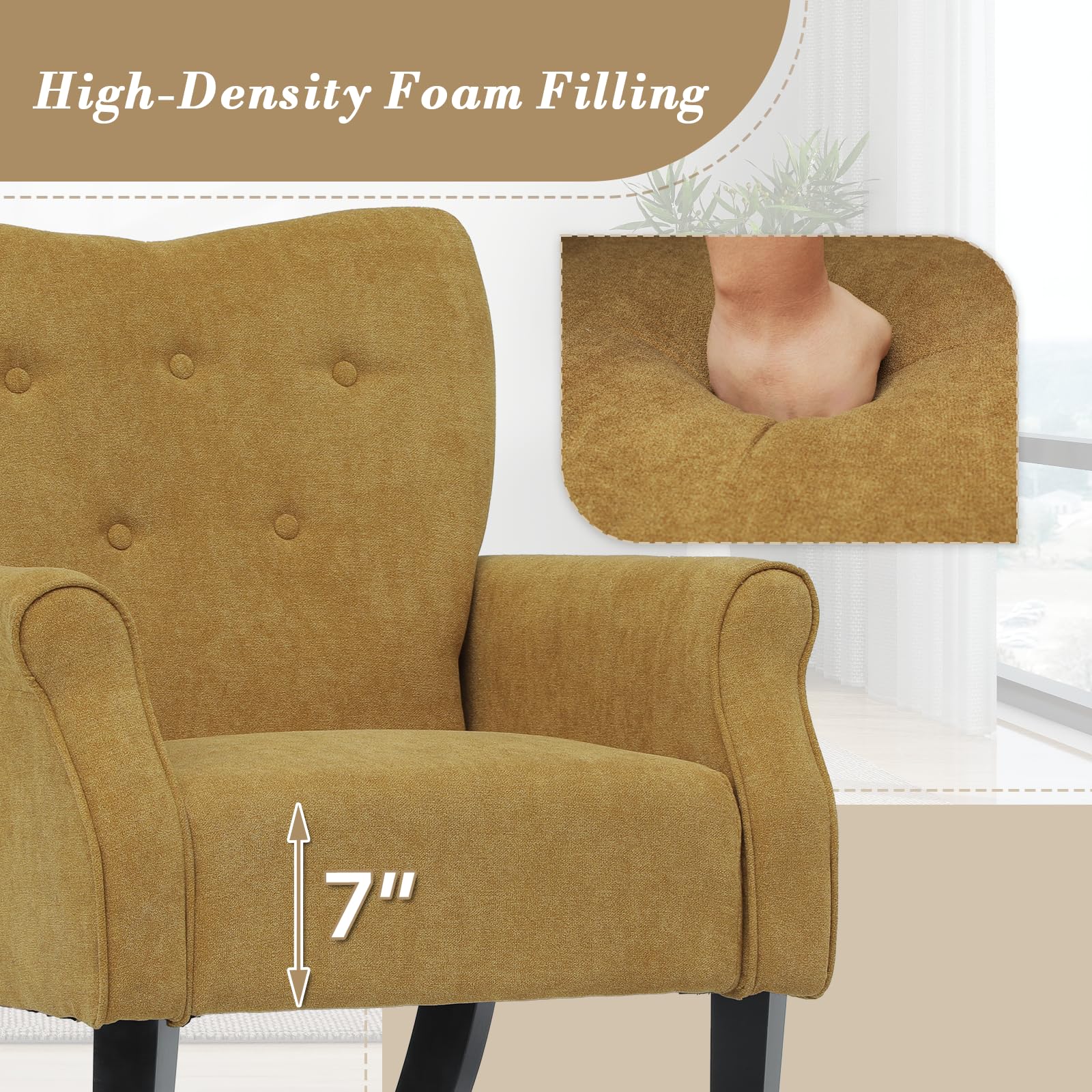 Mid Century Accent Chair with High Back