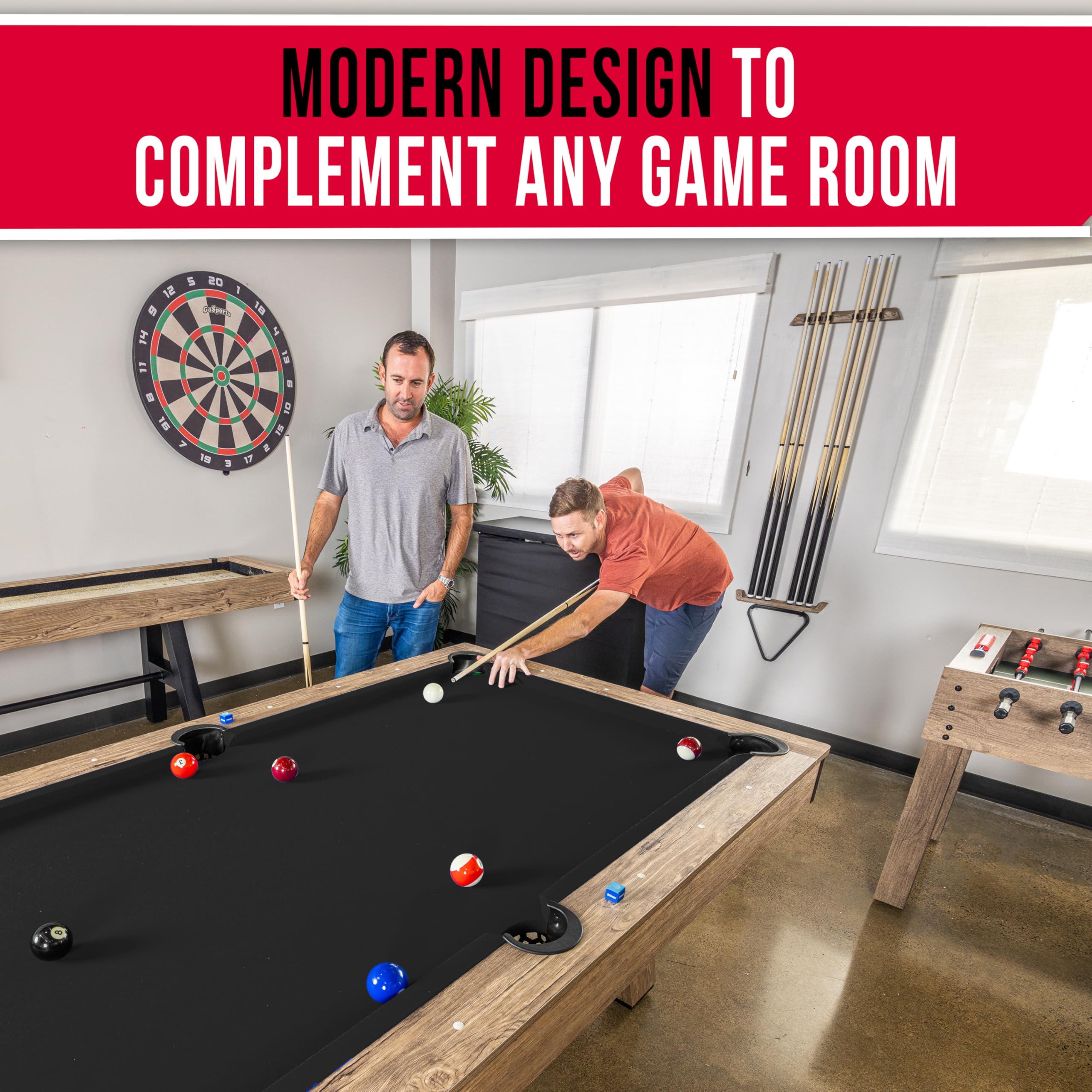 7ft Pool Table with Wood Finish and Complete Accessory Set